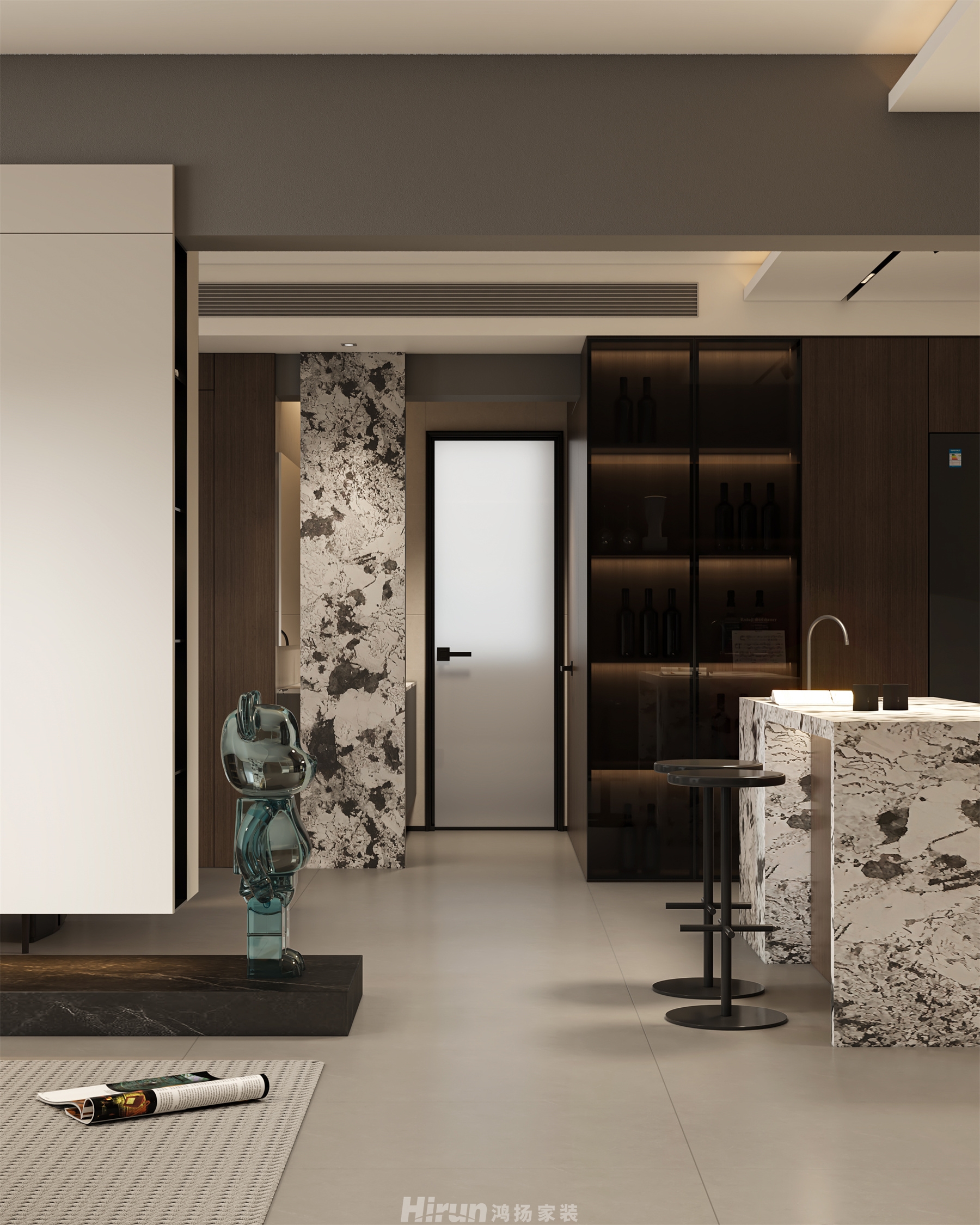 金碧文華160㎡雅致現代三居室 裝修案例效果圖-8