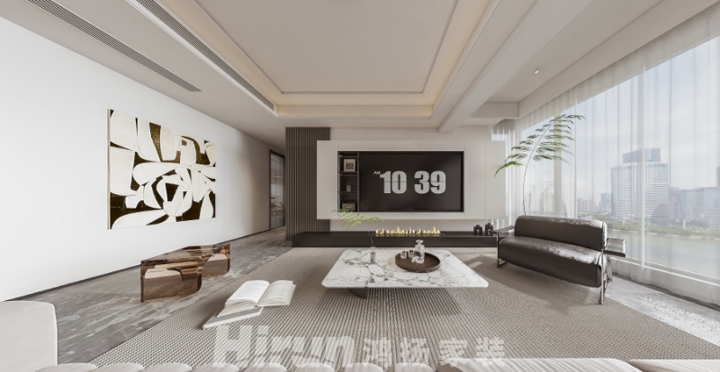 觀山印140㎡新裝飾主義四居室 裝修案例效果圖-3