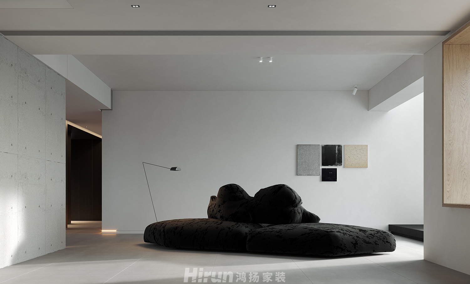 京盛和府140㎡極簡(jiǎn)侘寂復(fù)式 裝修案例效果圖-5