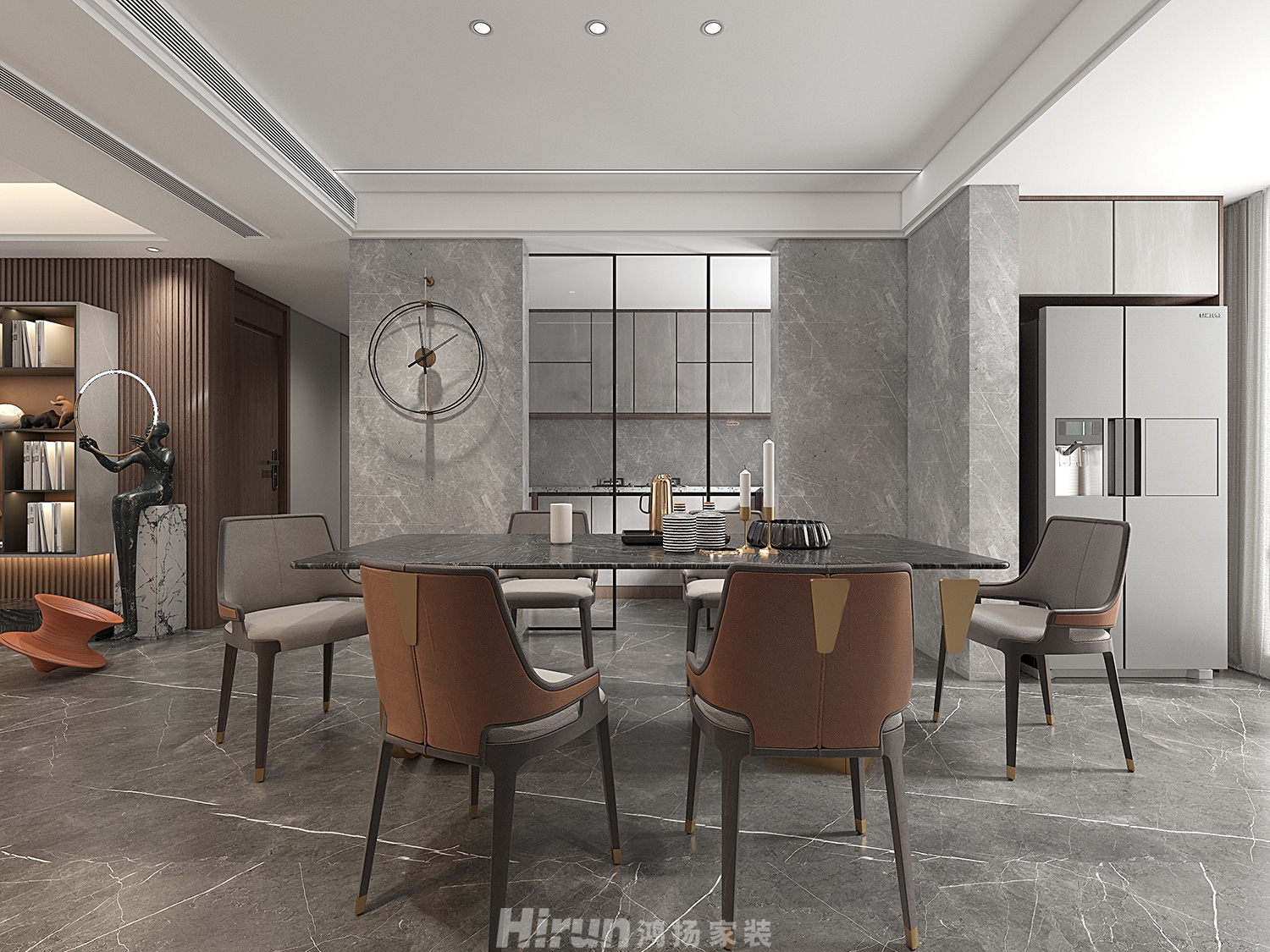 金茂建發(fā)觀悅180㎡雅致現(xiàn)代大平層 裝修案例效果圖-2