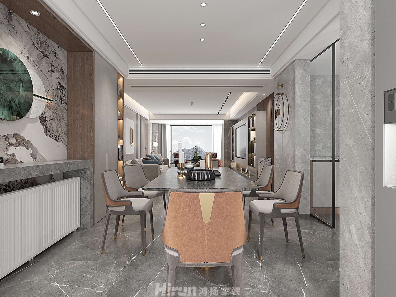 金茂建發(fā)觀悅180㎡雅致現(xiàn)代大平層 裝修案例效果圖-1