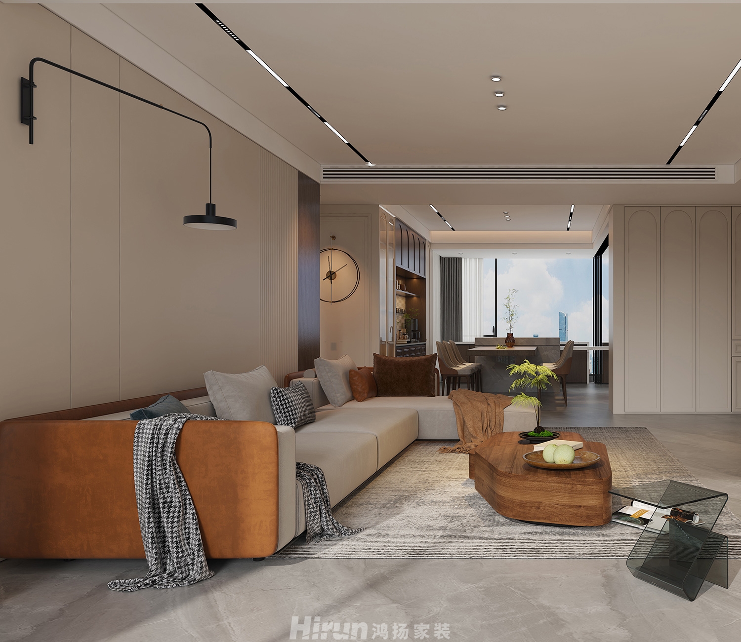 潤和湘江天地180㎡雅致現代四居室 裝修案例效果圖-5