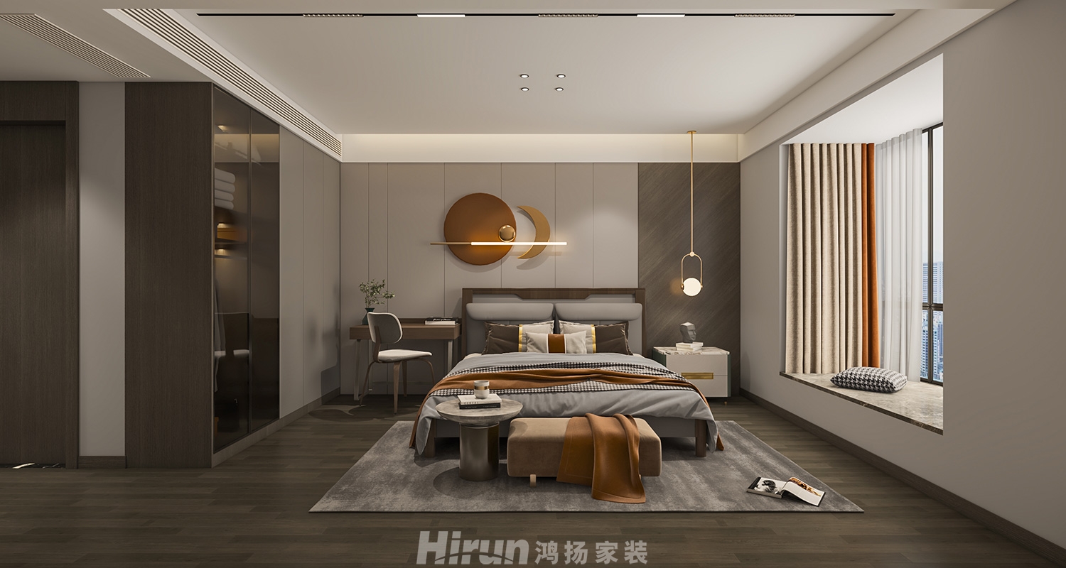 書院觀邸160㎡雅致現(xiàn)代四居室 裝修案例效果圖-4