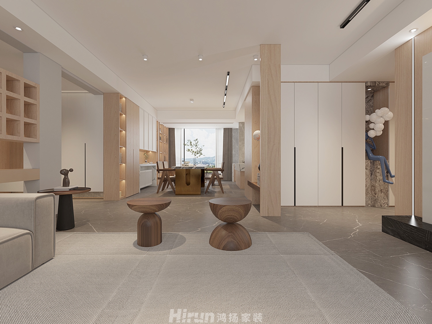 五礦青苑240㎡北歐之光大平層 裝修案例效果圖-4