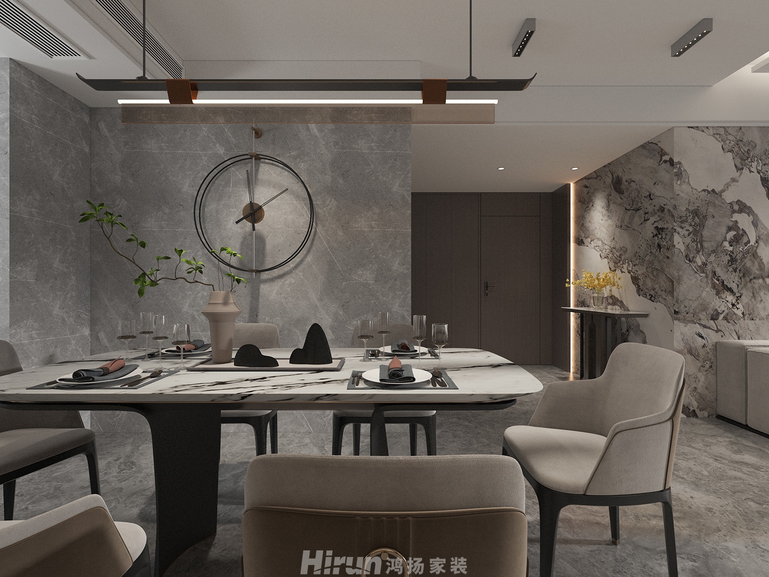 鑫遠尚璽210㎡雅致現代大平層 裝修案例效果圖-6