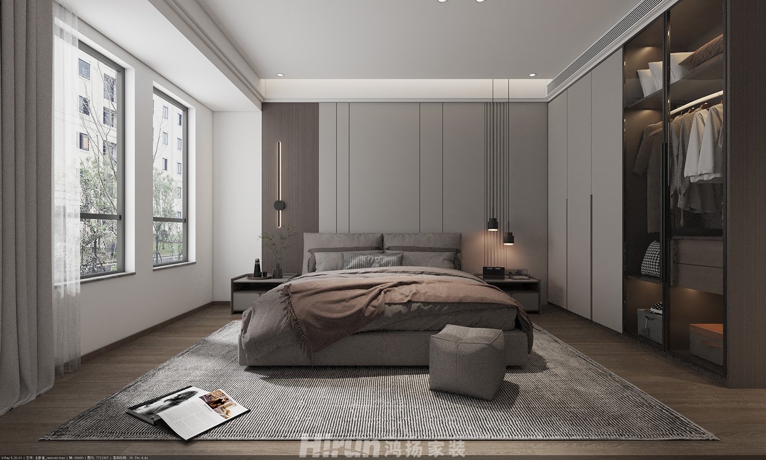 鑫遠尚璽210㎡雅致現代大平層 裝修案例效果圖-3