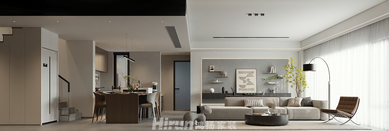 建發(fā)玖洲觀瀾170㎡新裝飾主義四居室 裝修案例效果圖-2