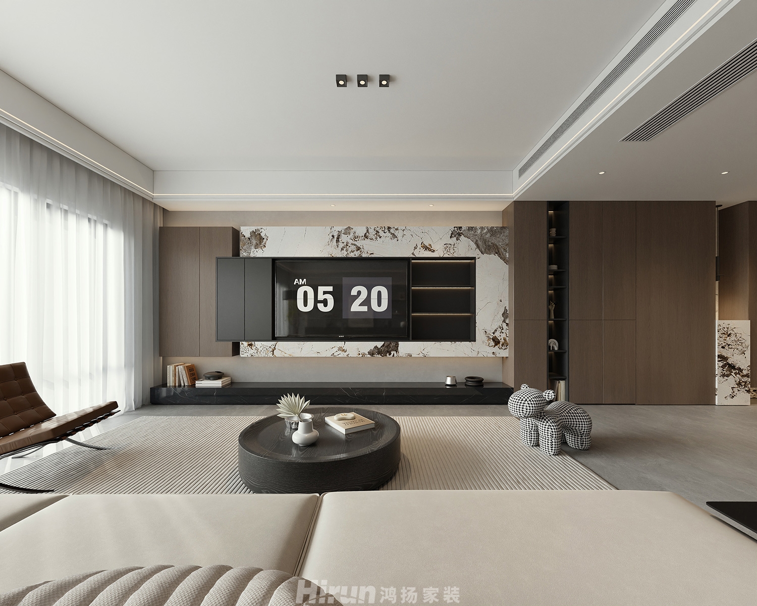 建發(fā)玖洲觀瀾170㎡新裝飾主義四居室 裝修案例效果圖-1