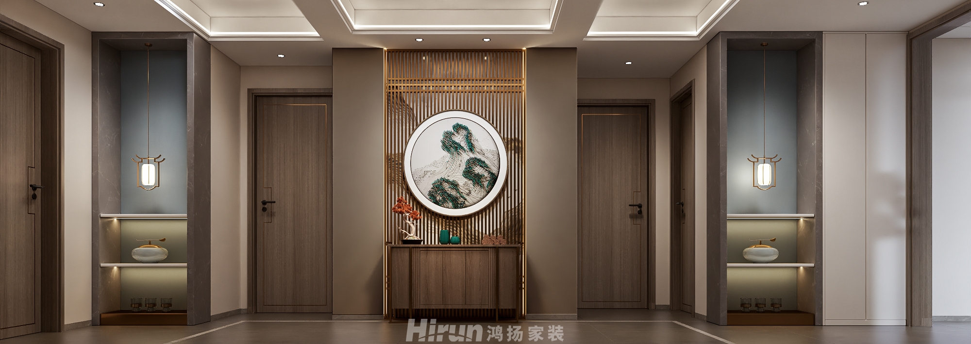 湘江壹號200㎡復合寫意四居室 裝修案例效果圖-1