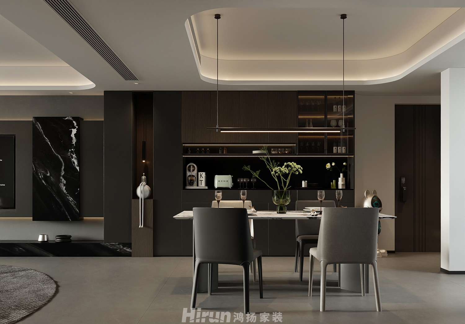 建發玖洲觀瀾145㎡新裝飾主義四居室 裝修案例效果圖-2