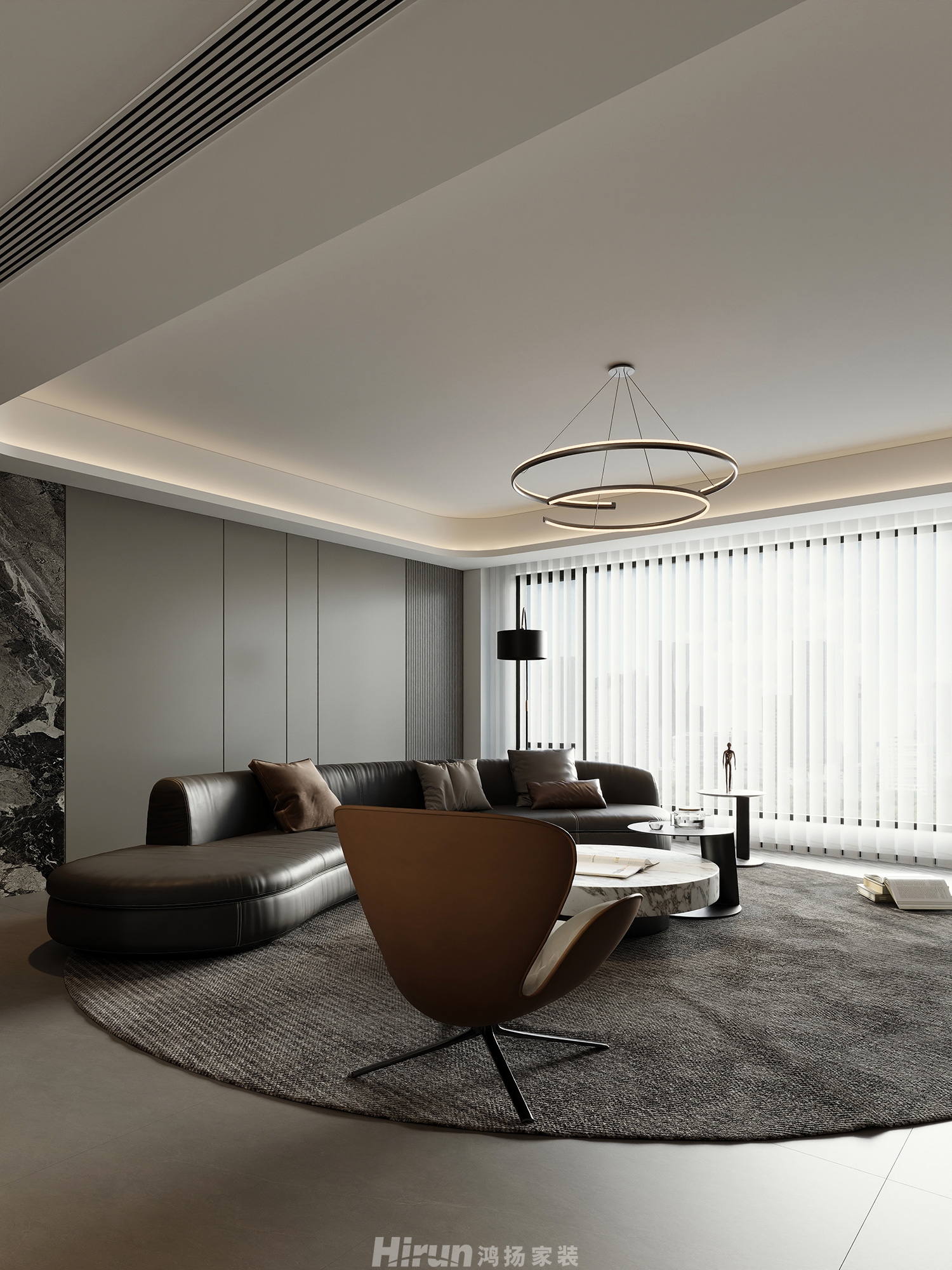 建發玖洲觀瀾145㎡新裝飾主義四居室 裝修案例效果圖-5