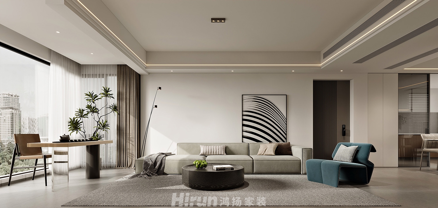 嶺福苑140㎡雅致現代四居室 裝修案例效果圖-4