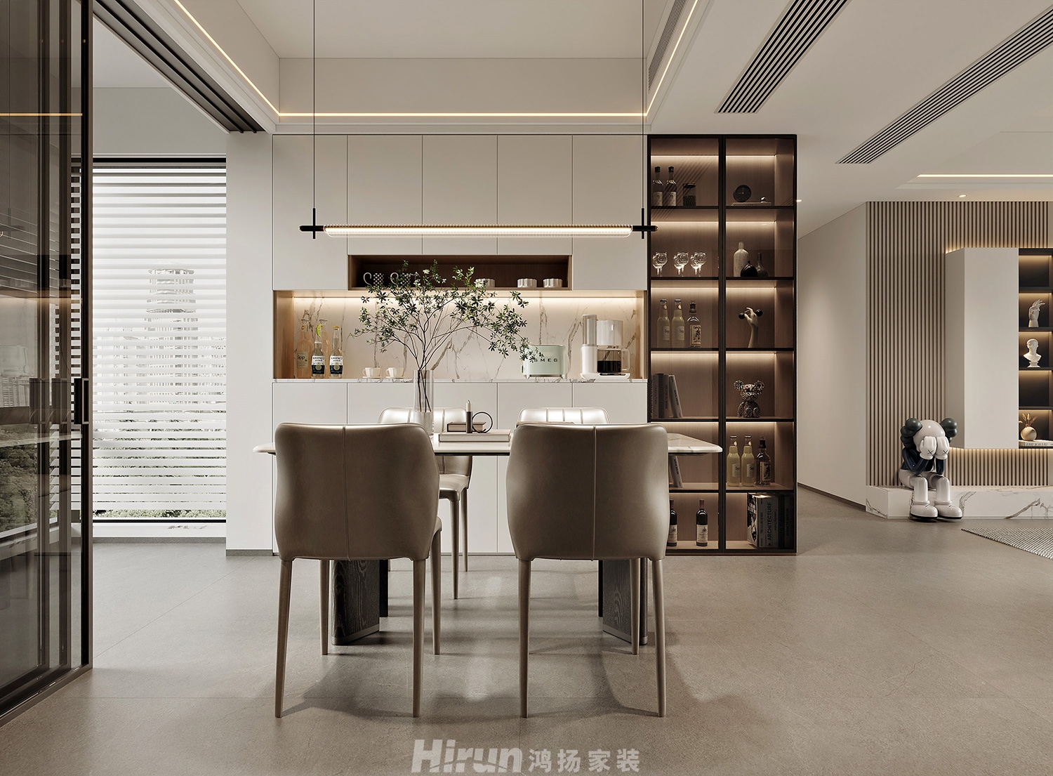 嶺福苑140㎡雅致現代四居室 裝修案例效果圖-6