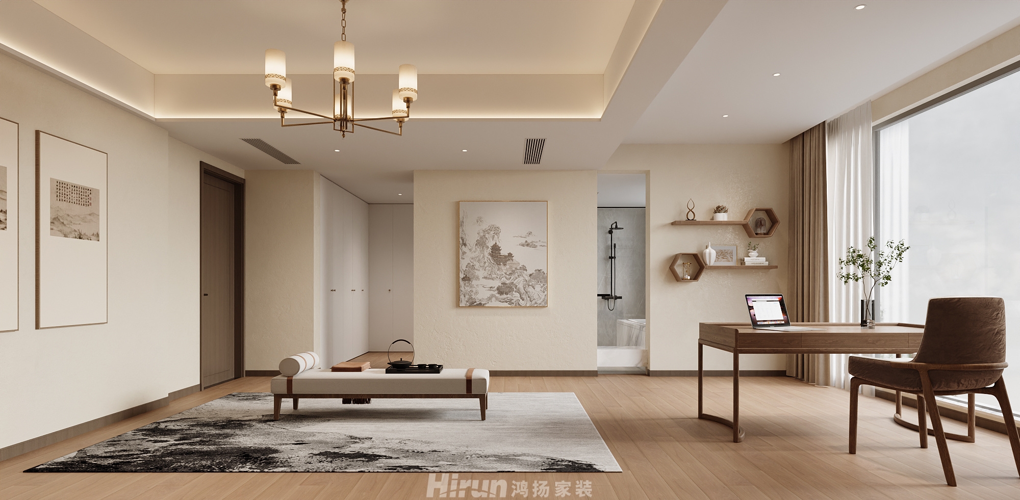 金地三千府350㎡雅致現(xiàn)代別墅 裝修案例效果圖-5