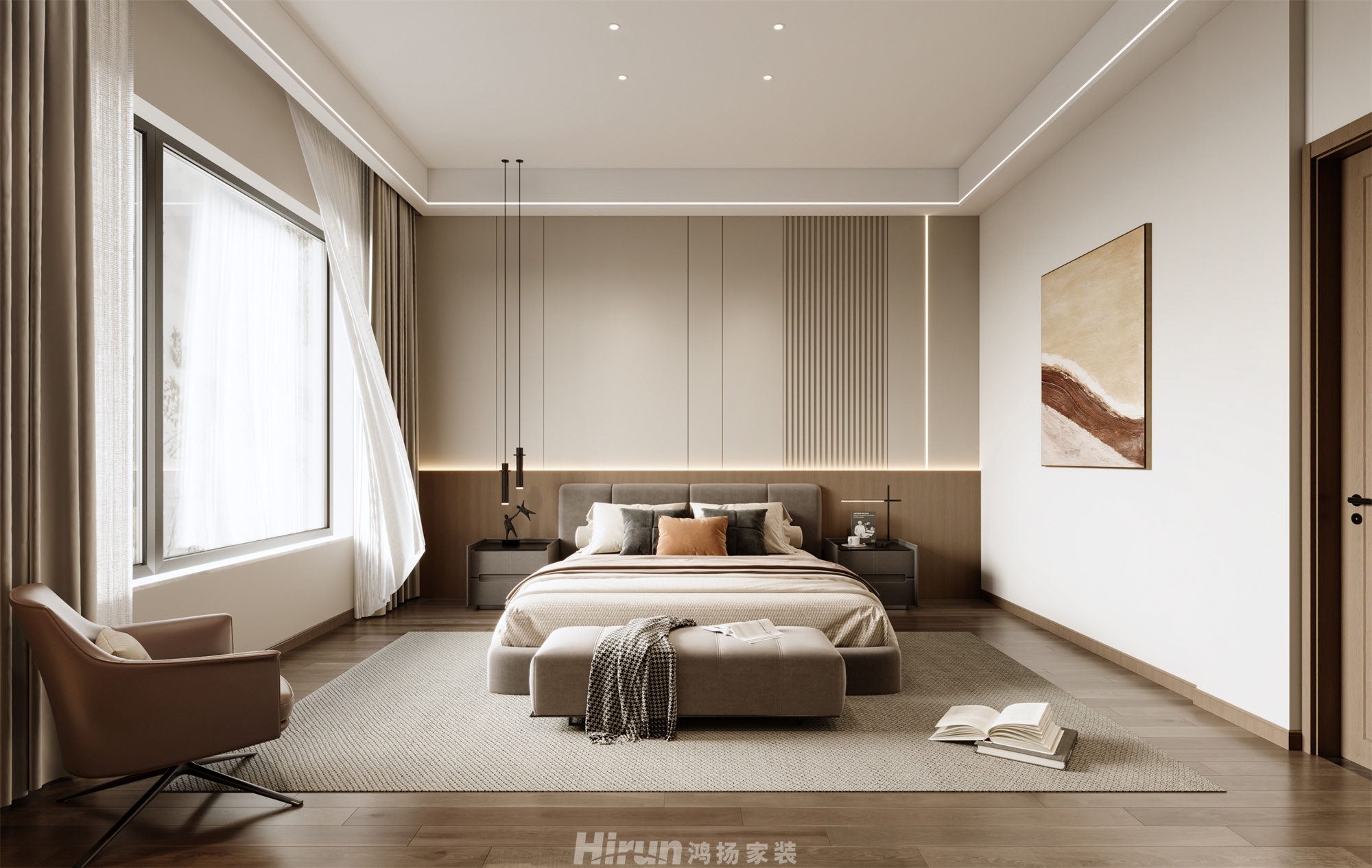 金地三千府350㎡雅致現(xiàn)代別墅 裝修案例效果圖-6