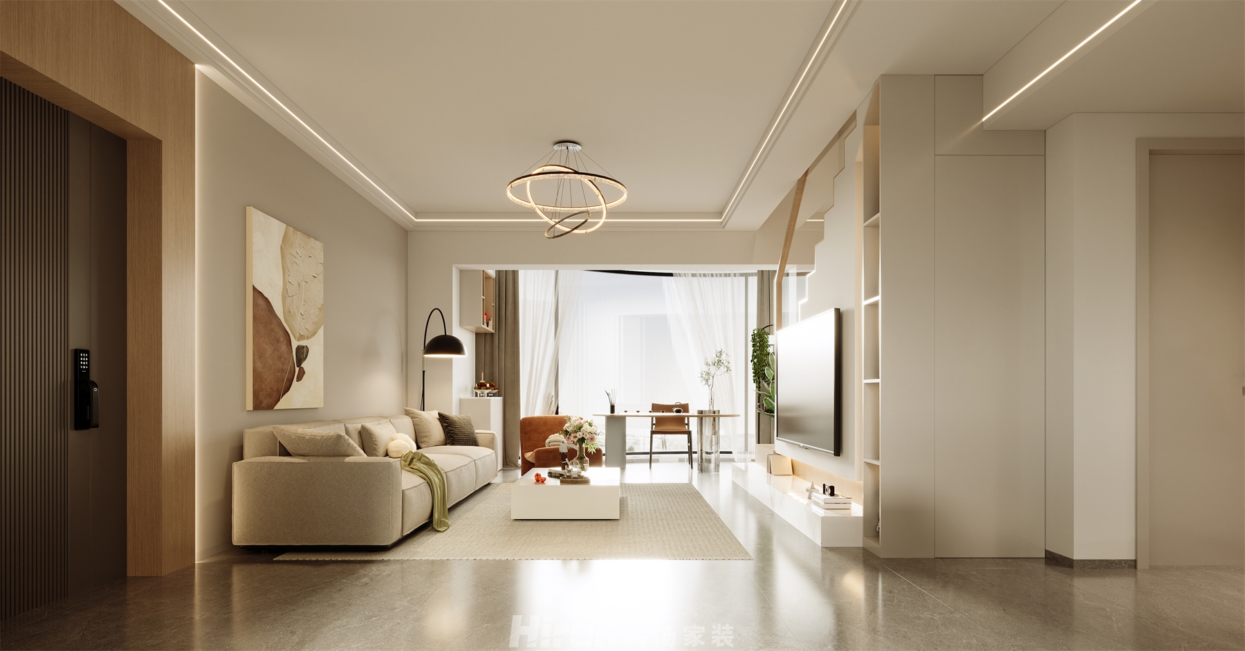 陽光嘉園（舊房改造）170㎡北歐之光復(fù)式 裝修案例效果圖-6