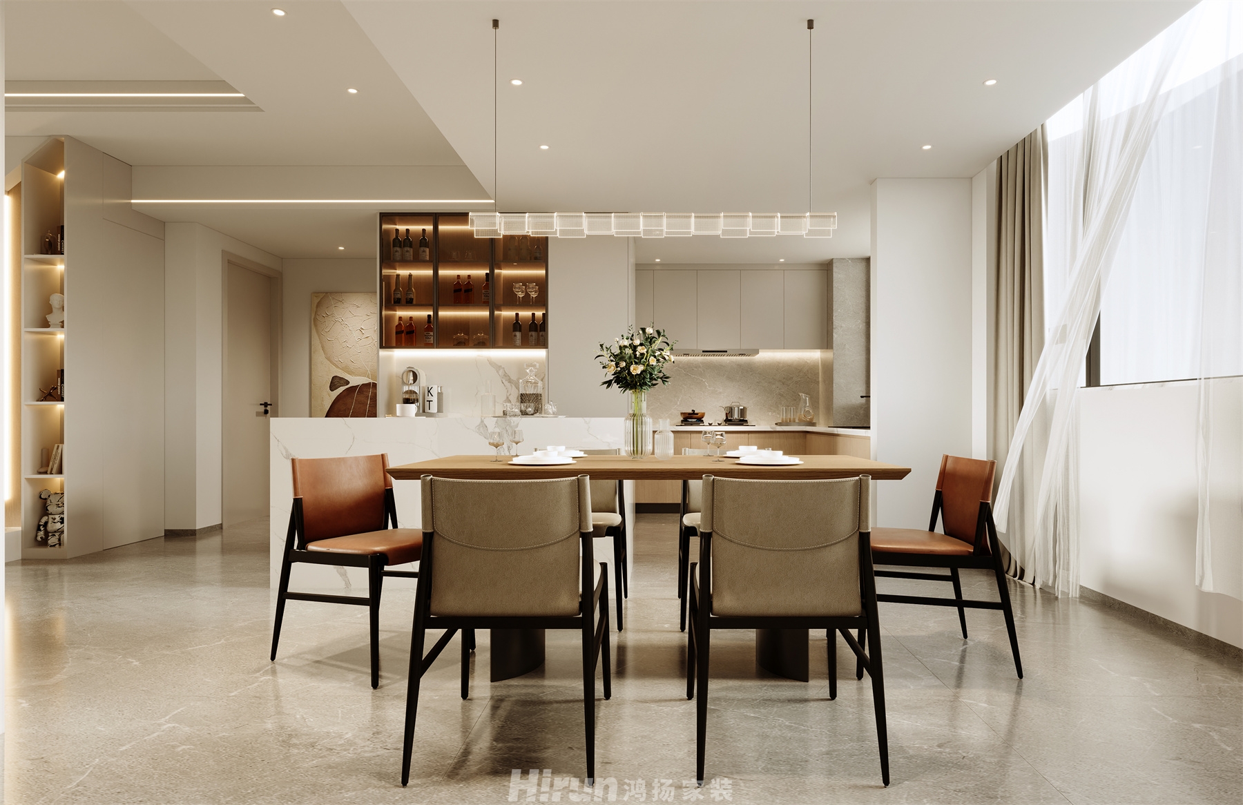 陽光嘉園（舊房改造）170㎡北歐之光復(fù)式 裝修案例效果圖-2