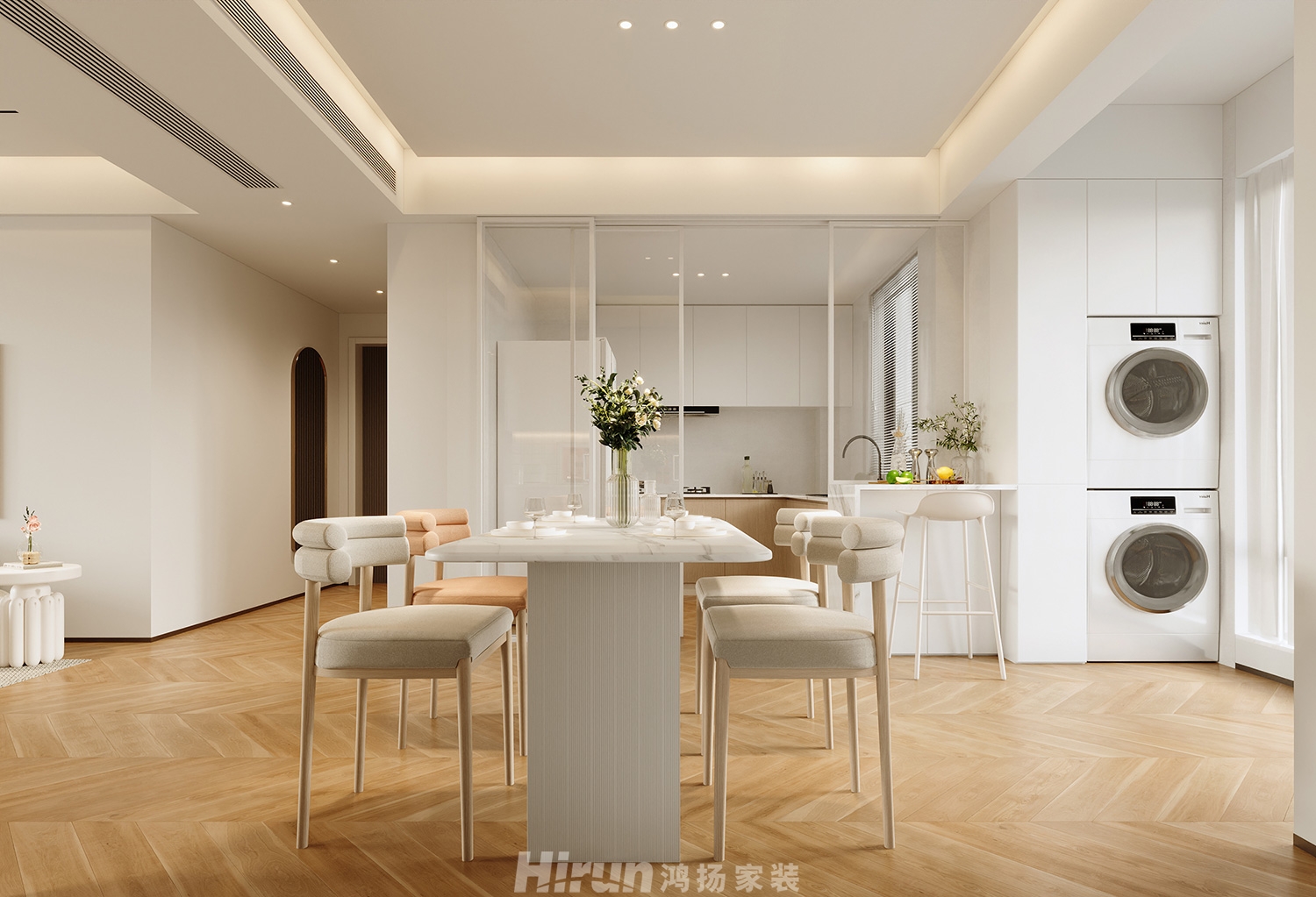 中建鈺和城140㎡北歐之光四居室 裝修案例效果圖-2