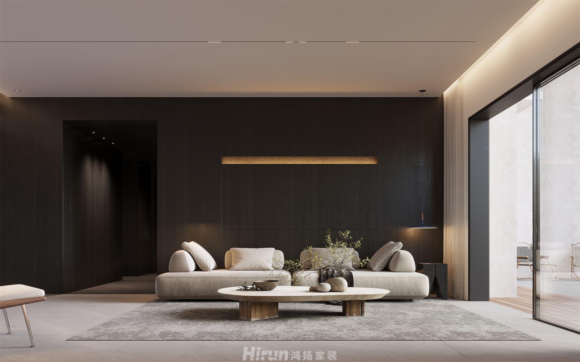 福田藏郡院子200㎡雅致現代大平層 裝修案例效果圖-12