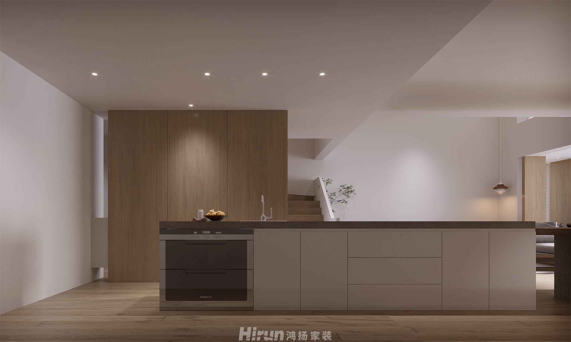 萬科紫臺(tái)240㎡北歐之光復(fù)式 裝修案例效果圖-3