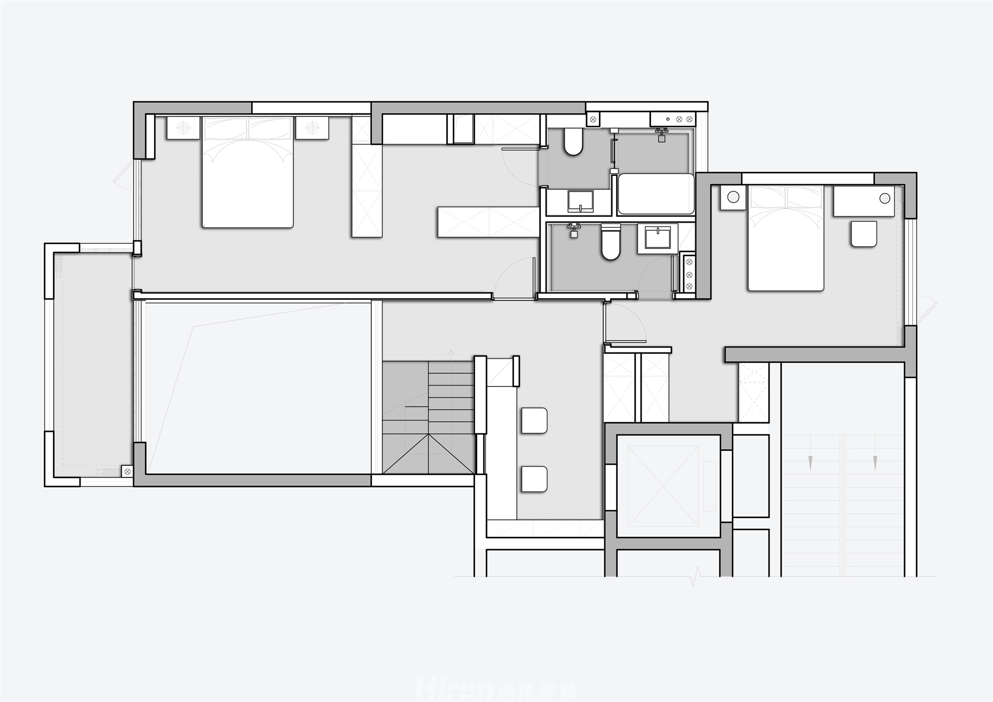 萬科紫臺(tái)240㎡北歐之光復(fù)式 裝修案例效果圖-1