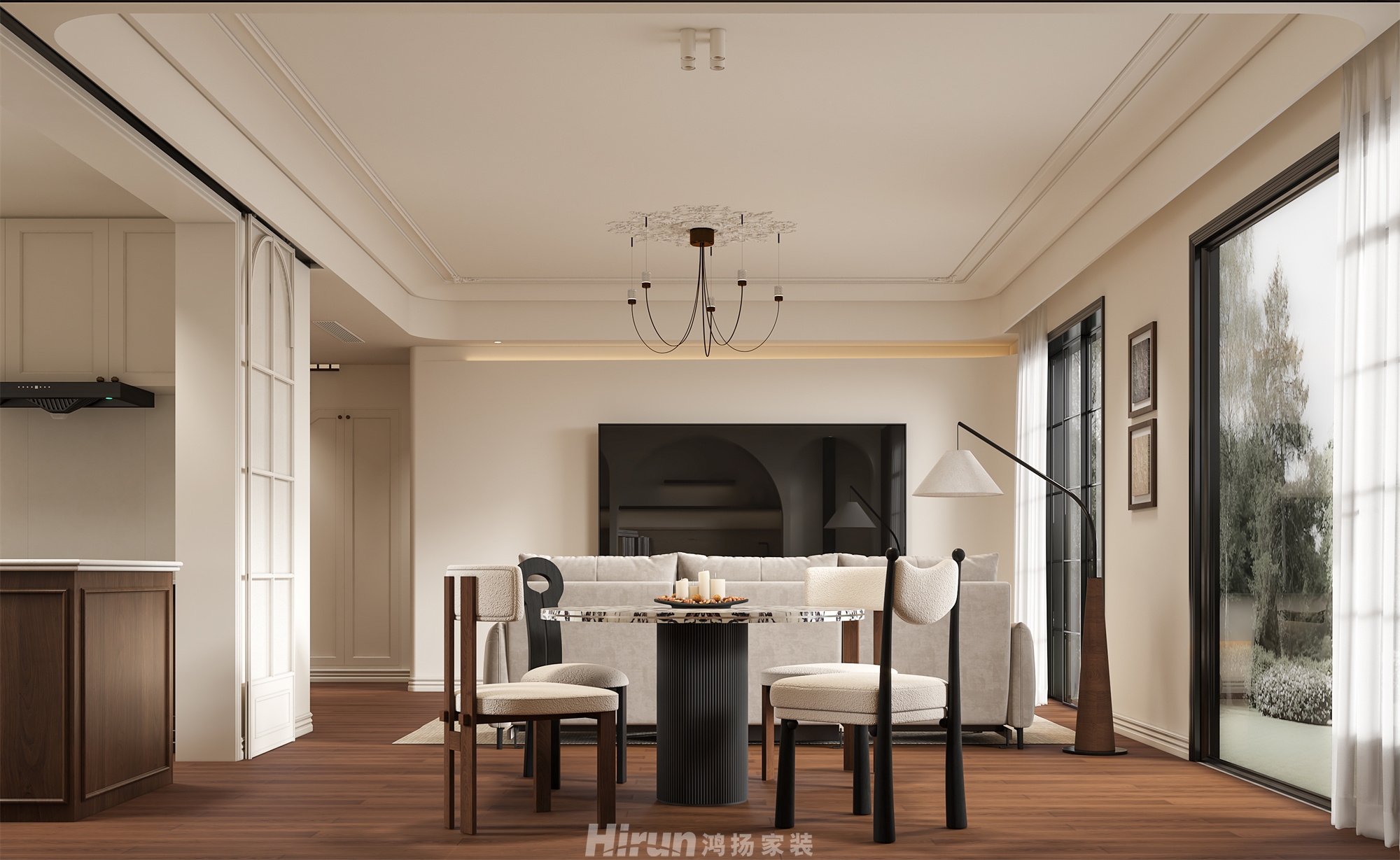 中建昭山印象215㎡復古風潮復式 裝修案例效果圖-6