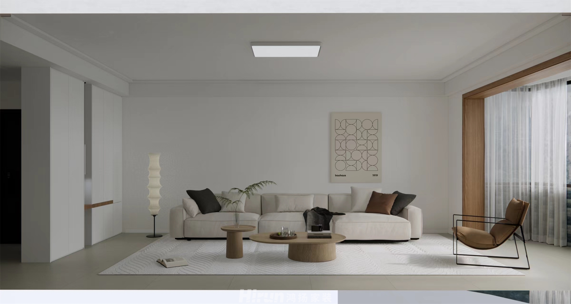 繞城家園120㎡北歐之光三居室 裝修案例效果圖-1