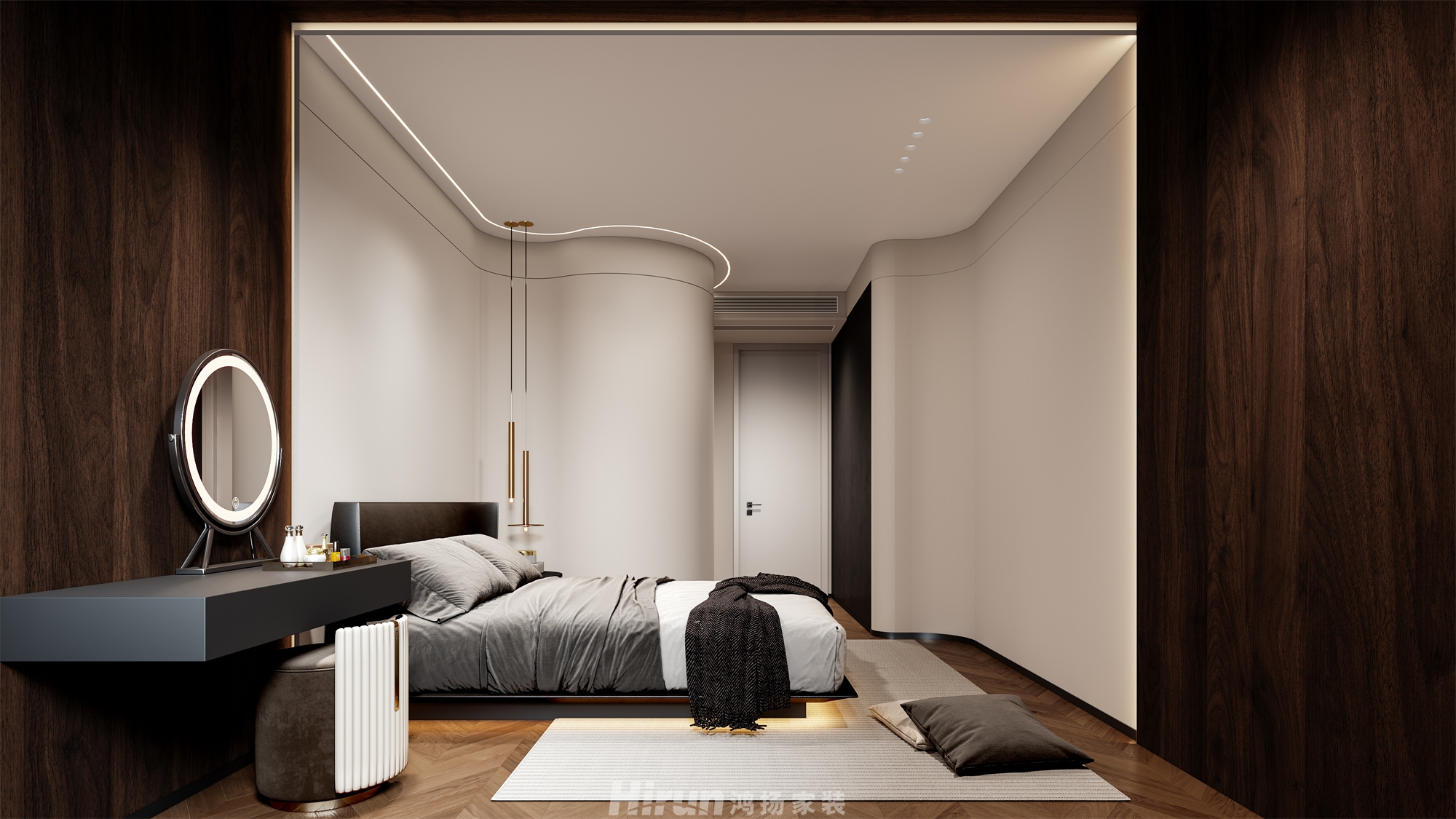 北辰三角洲135㎡雅致現(xiàn)代三居室 裝修案例效果圖-5