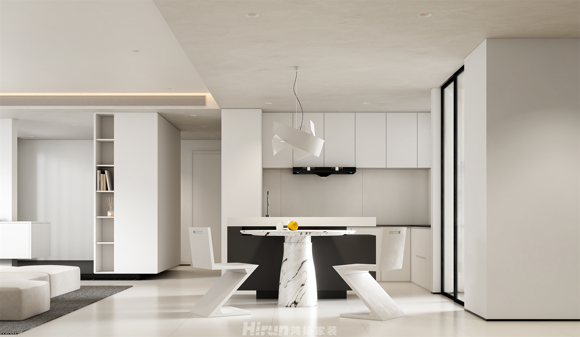 建發玖洲觀瀾140㎡雅致現代四居室 裝修案例效果圖-1