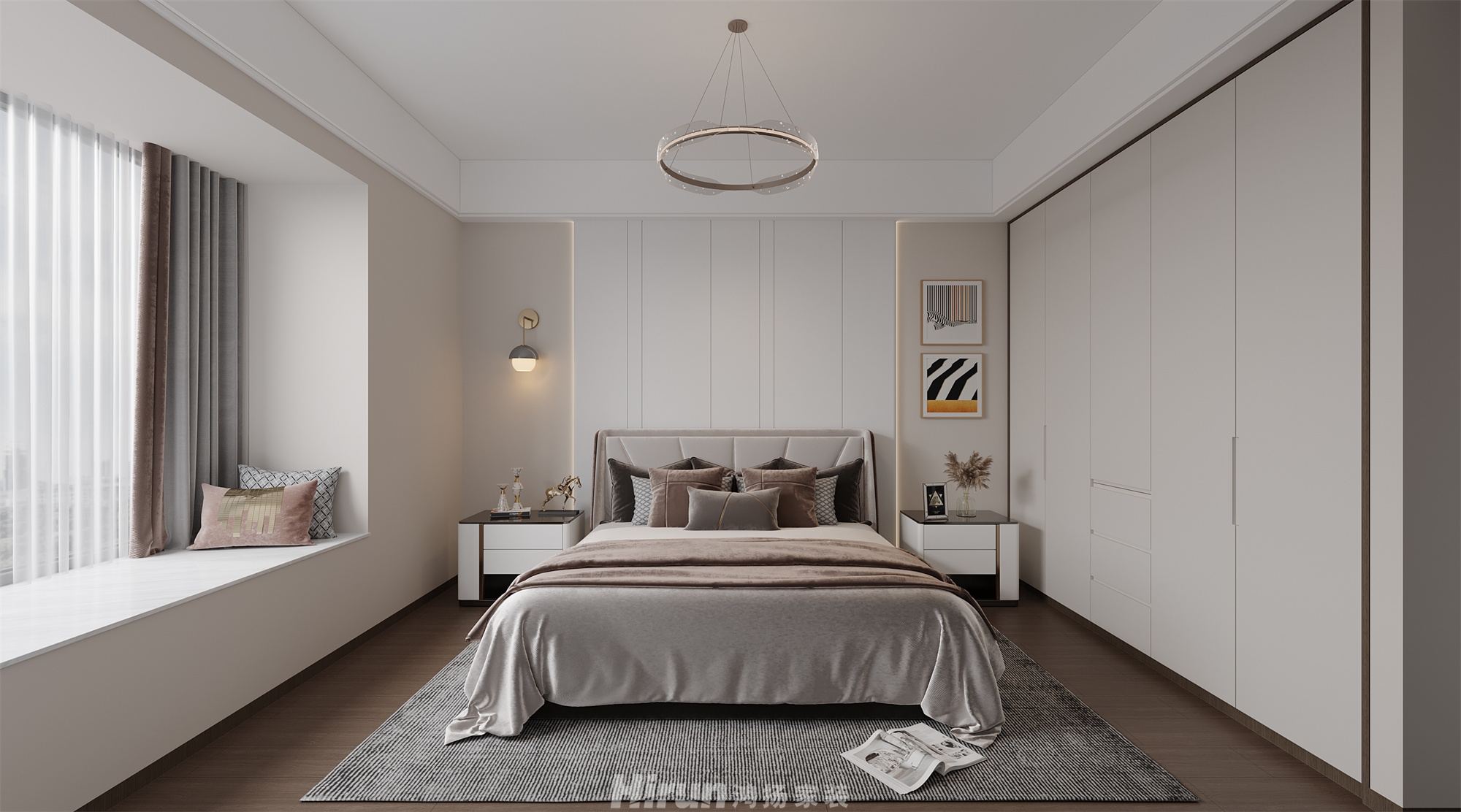 金時花園220㎡雅致現代四居室 裝修案例效果圖-5