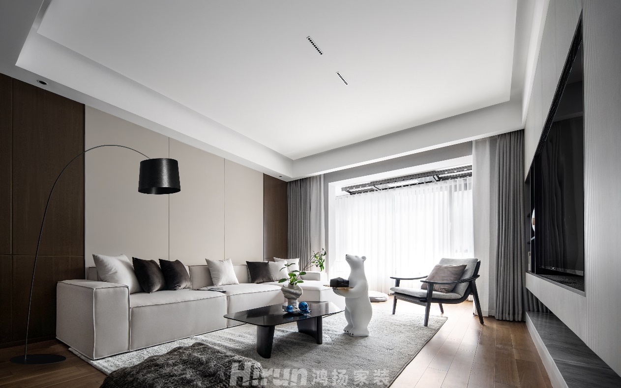 仁恒世紀公園169㎡雅致現(xiàn)代四居室 裝修案例效果圖-2