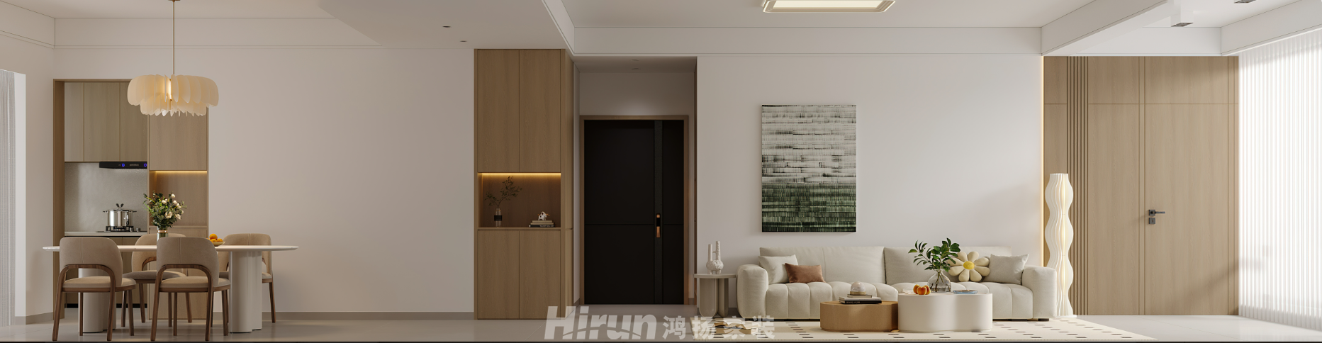 公園央著150㎡雅致現代四居室 裝修案例效果圖-7