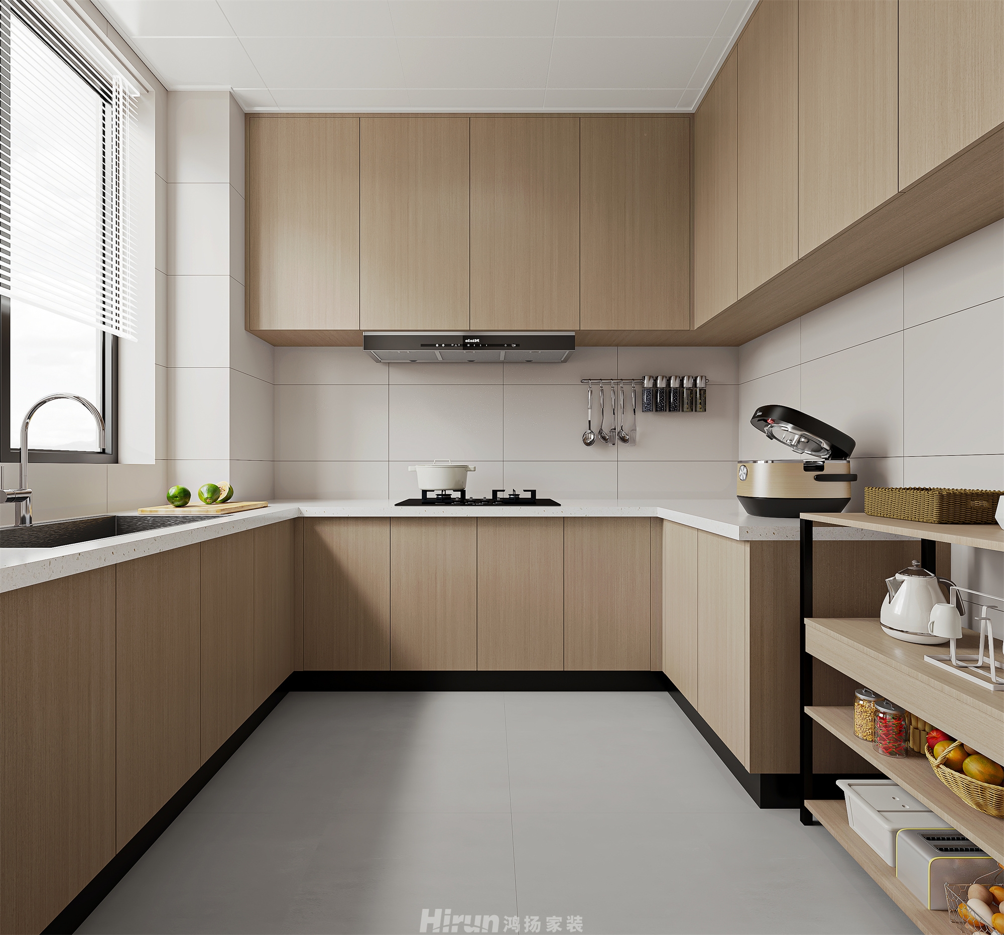 公園央著150㎡雅致現代四居室 裝修案例效果圖-6