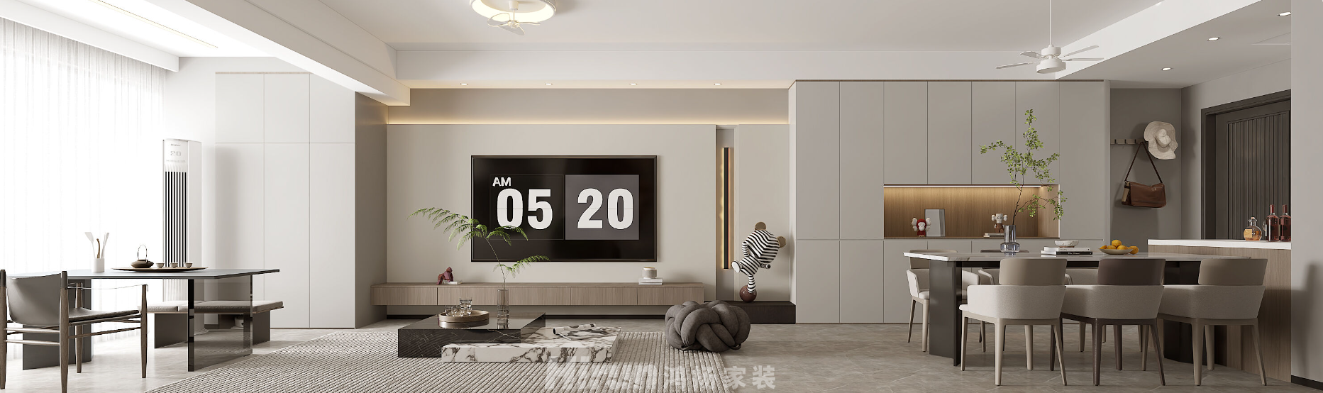 岳麓青城107㎡雅致現代三居室 裝修案例效果圖-1