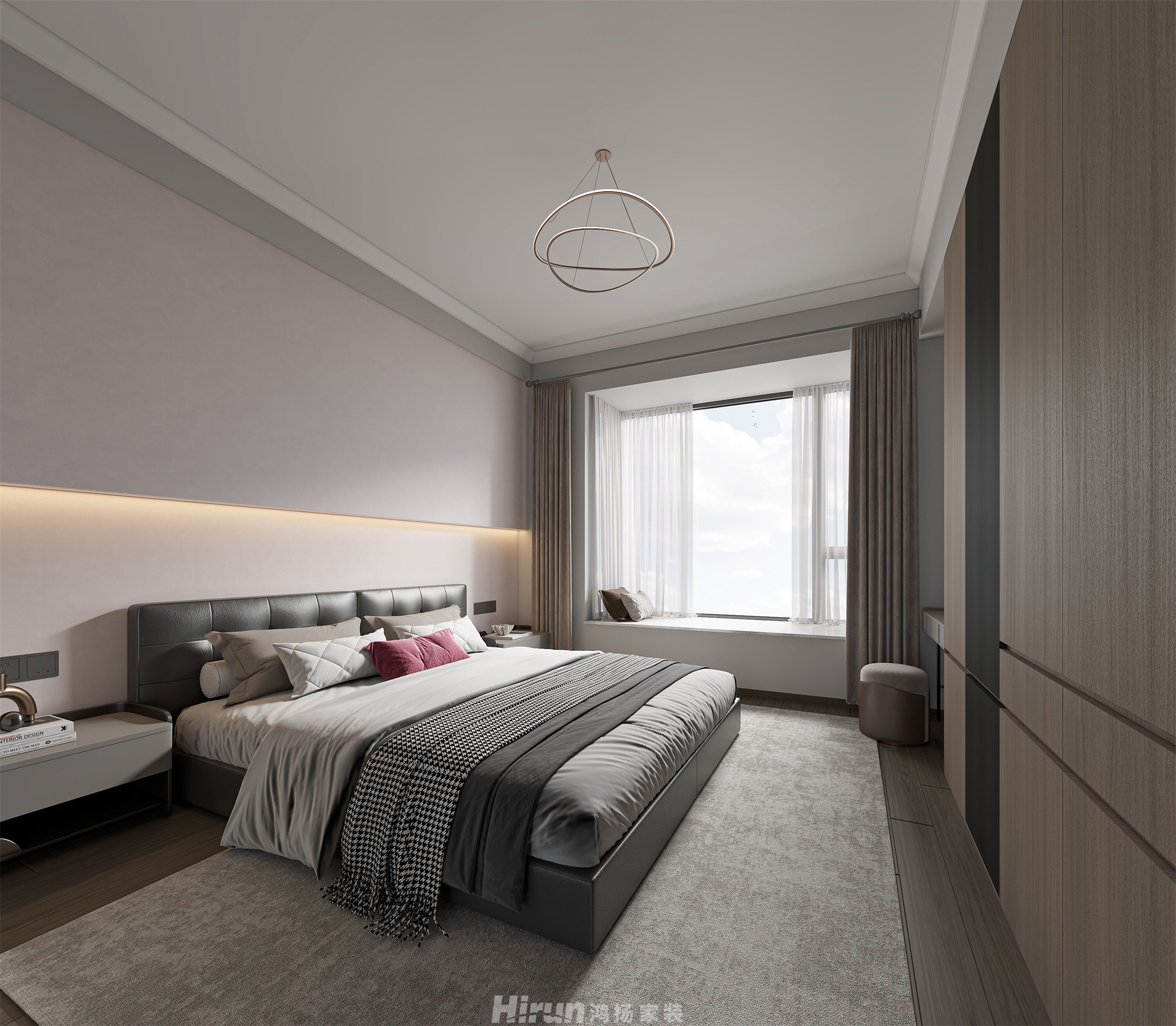 建鴻達(dá)鴻都134㎡雅致現(xiàn)代四居室 裝修案例效果圖-5