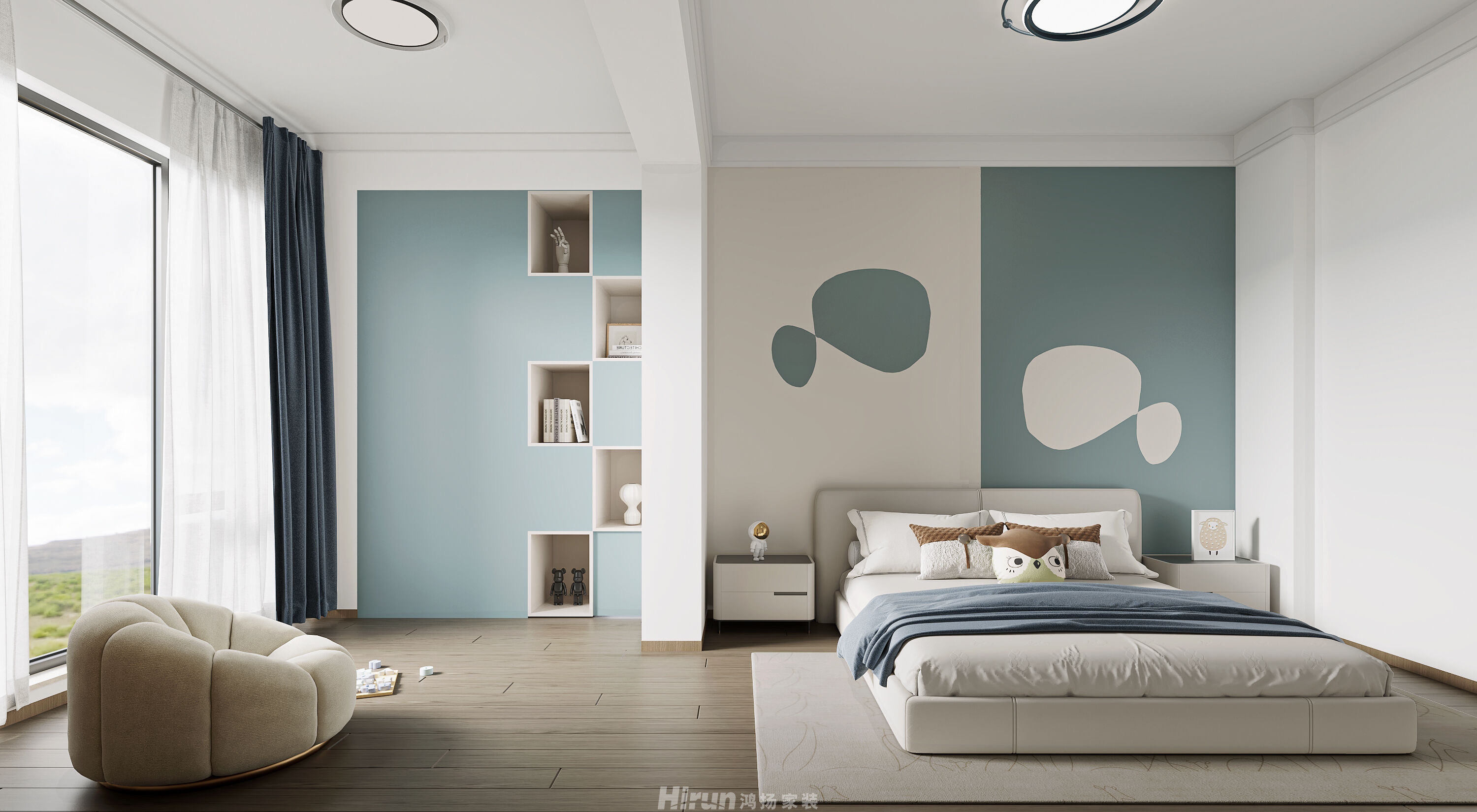 建鴻達(dá)鴻都134㎡雅致現(xiàn)代四居室 裝修案例效果圖-1