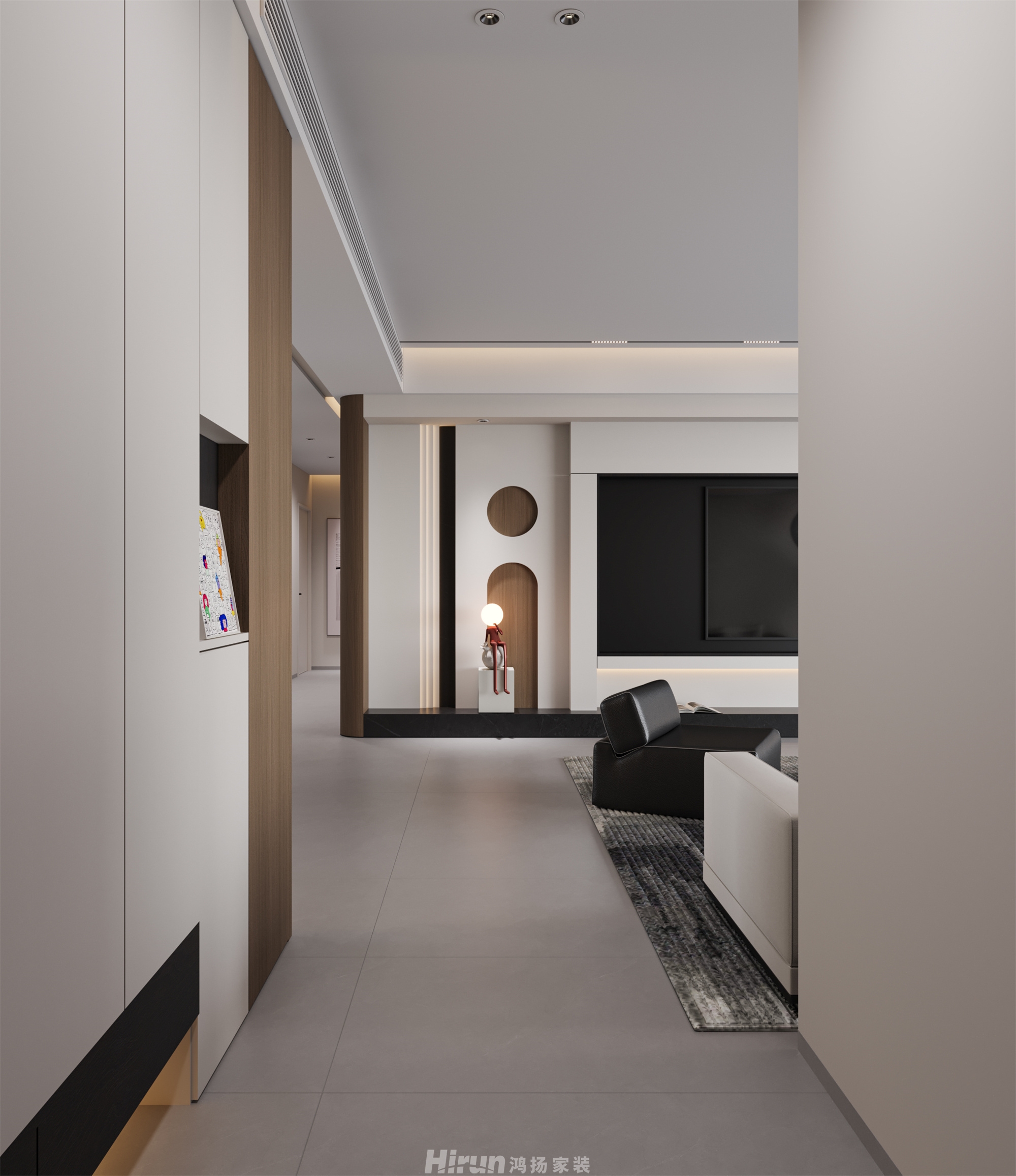 公園央著206㎡雅致現(xiàn)代大平層 裝修案例效果圖-9