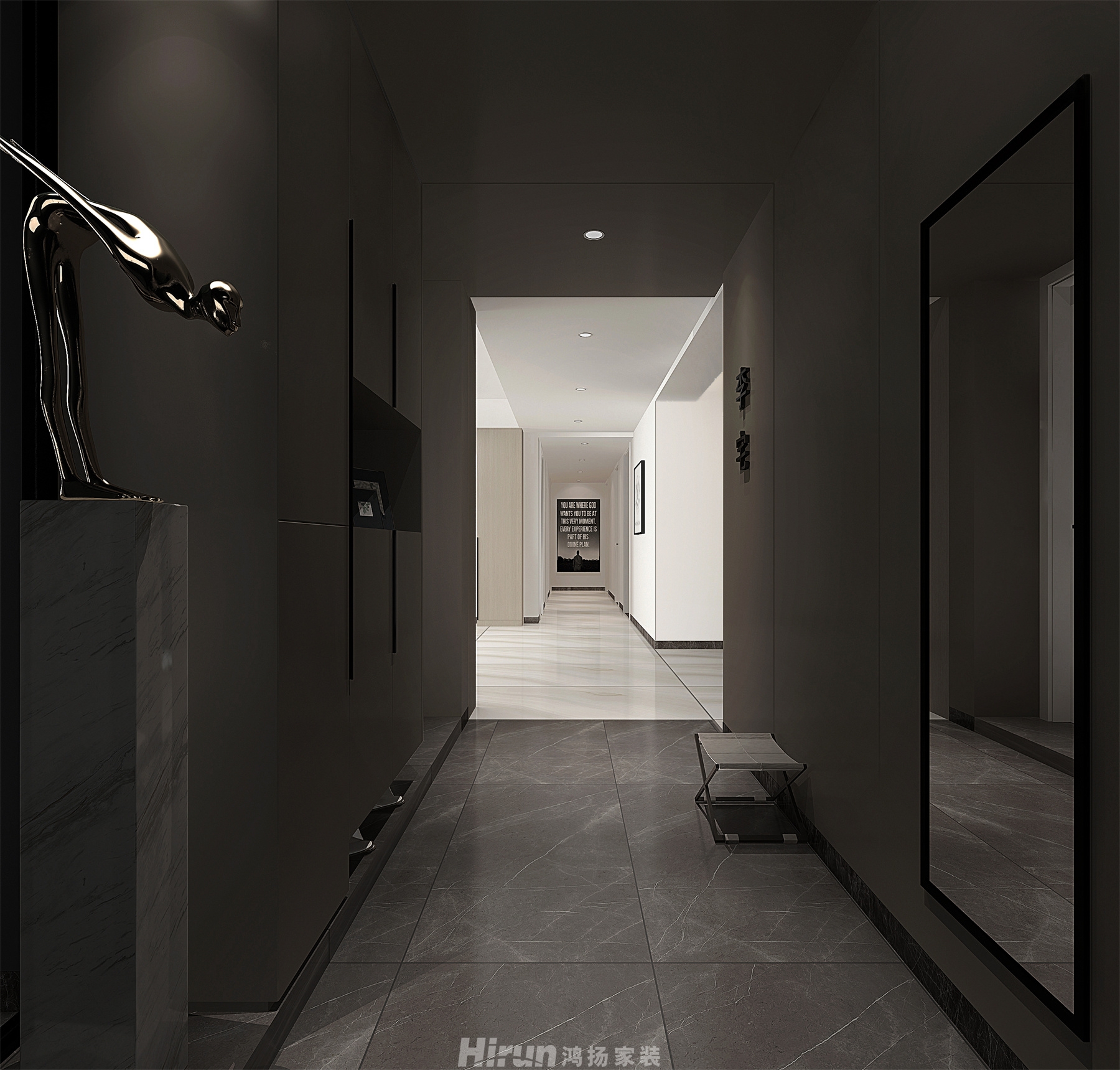 天濟山莊190㎡雅致現代五居室 裝修案例效果圖-4