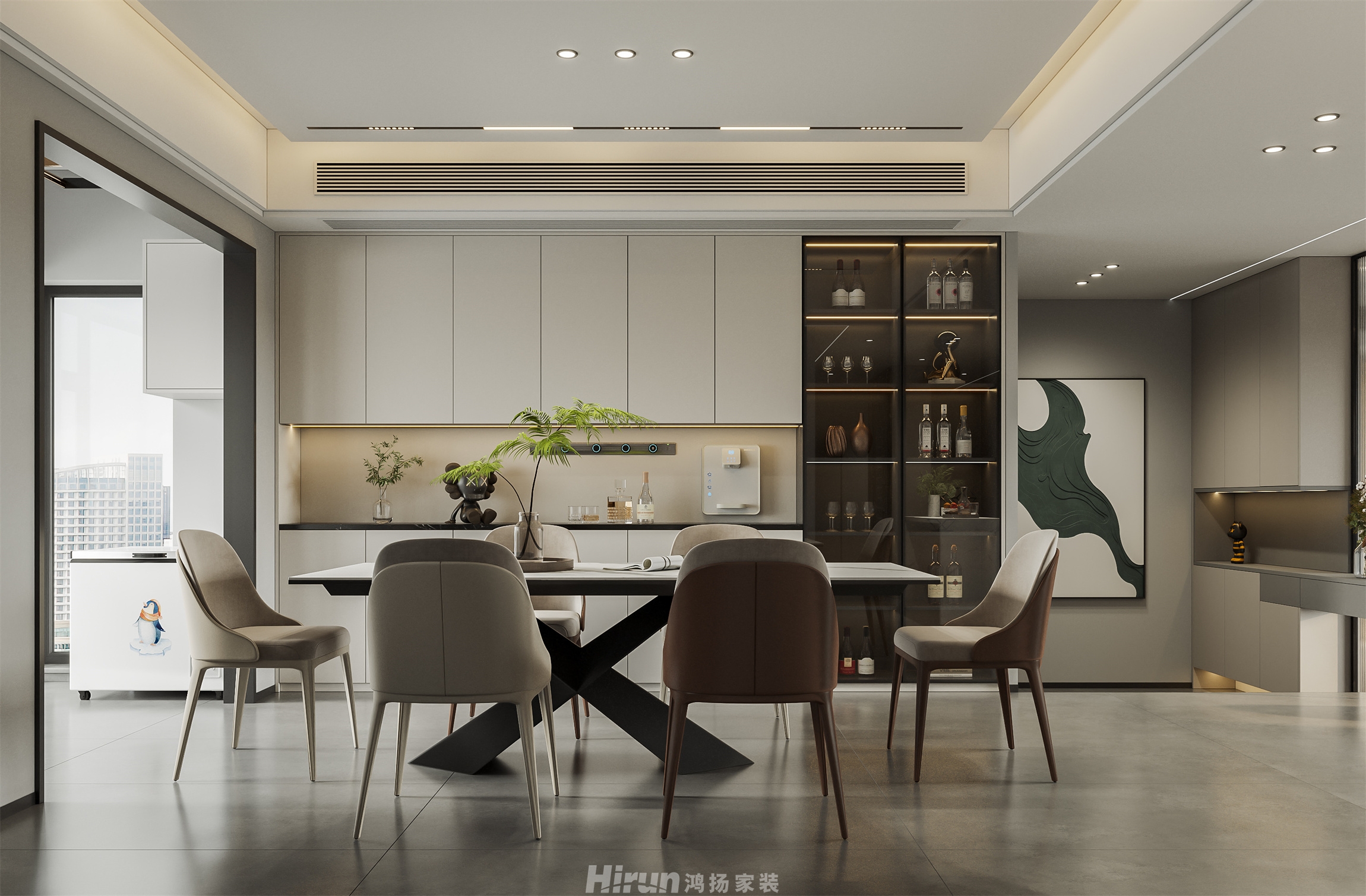 頤和佳園160㎡雅致現(xiàn)代四居室 裝修案例效果圖-6