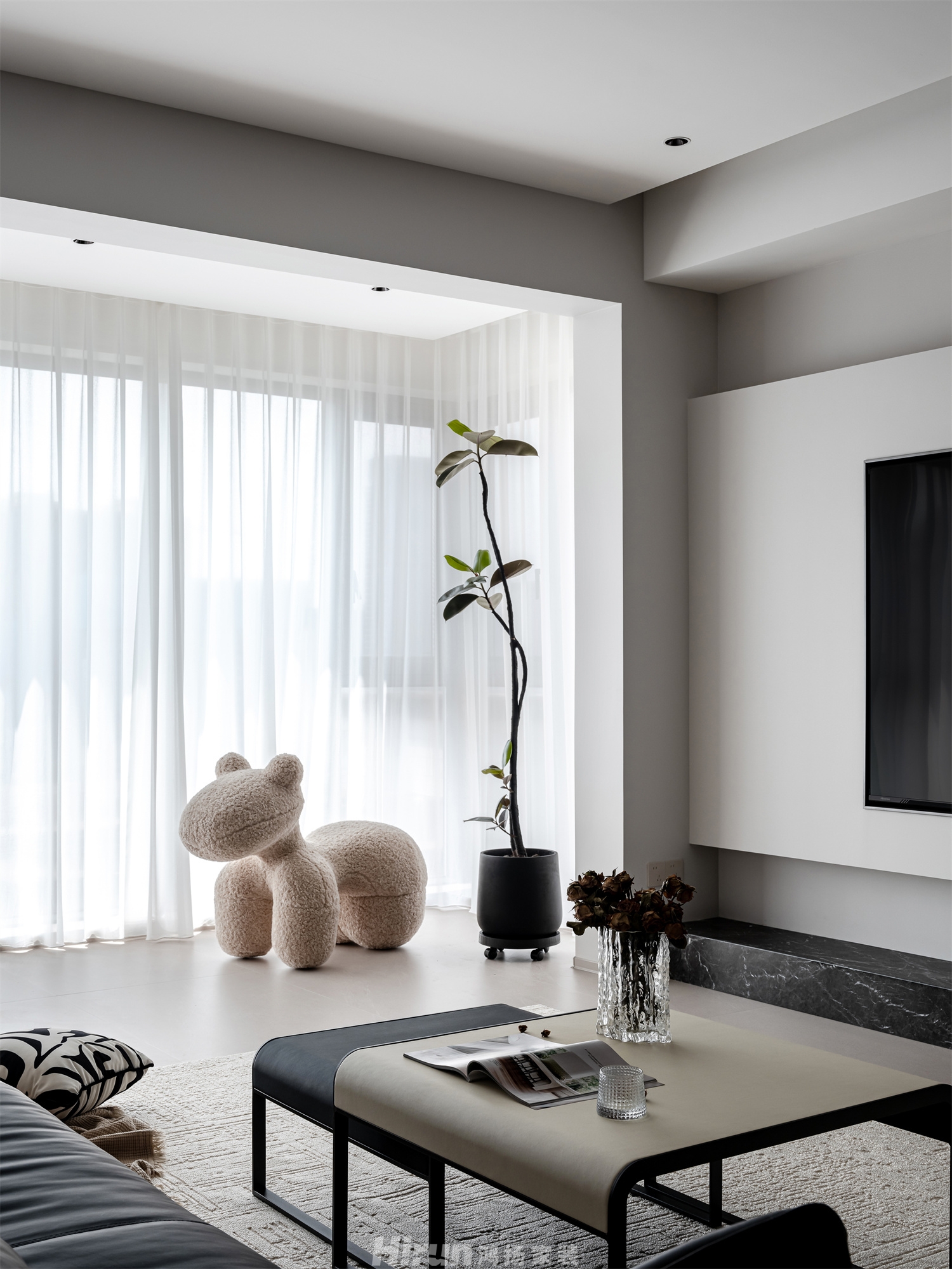 寶能公館140㎡雅致現代四居室 裝修案例實景圖-9