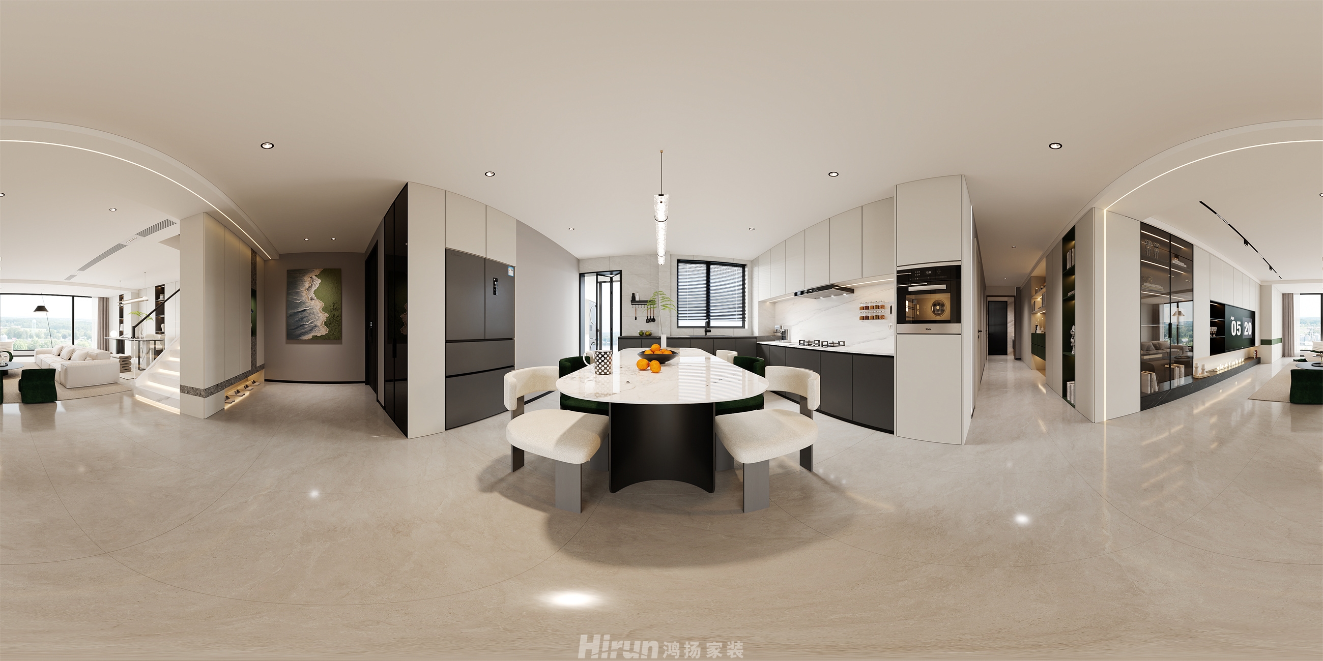 東宸上品160㎡優雅繽紛復式 裝修案例效果圖-3