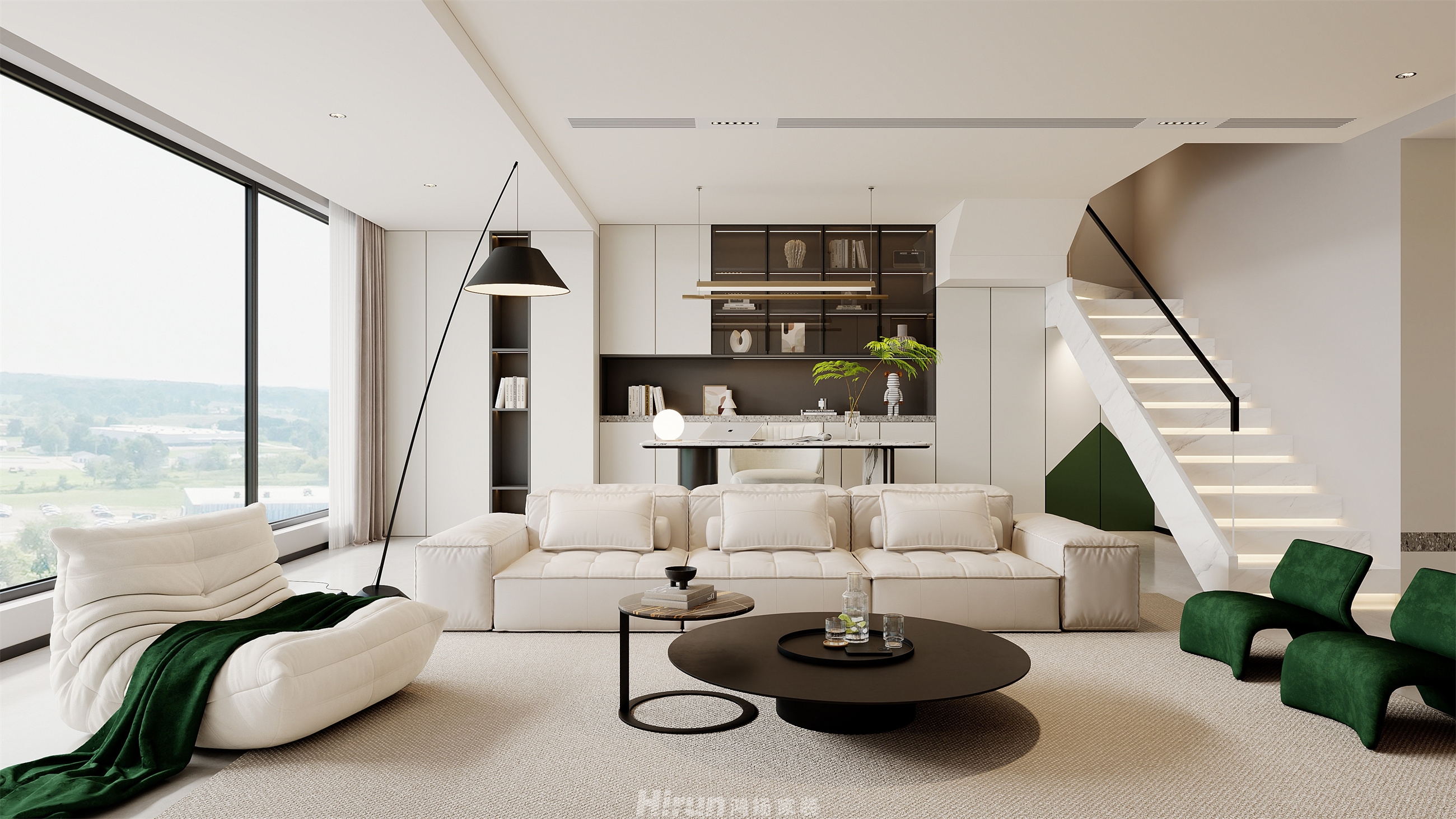 東宸上品160㎡優雅繽紛復式 裝修案例效果圖-6