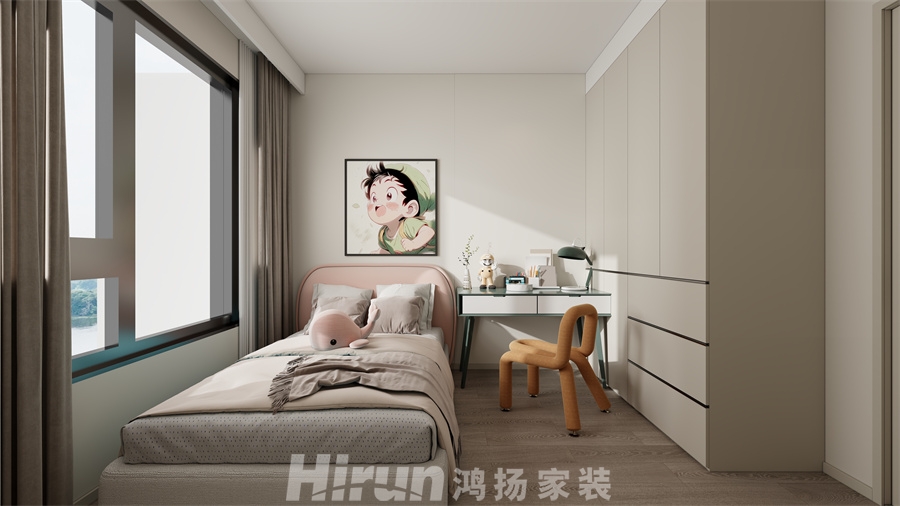 建發(fā)玖洲觀瀾140㎡雅致現(xiàn)代四居室 裝修案例效果圖-4