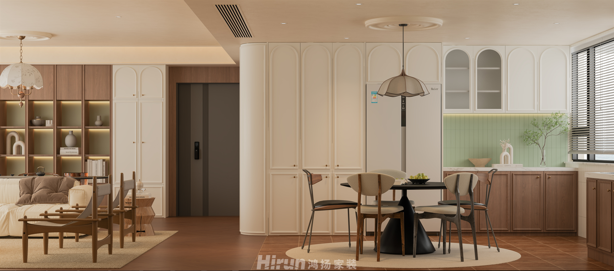 銀港國際142㎡復(fù)古風(fēng)潮四居室 裝修案例效果圖-4