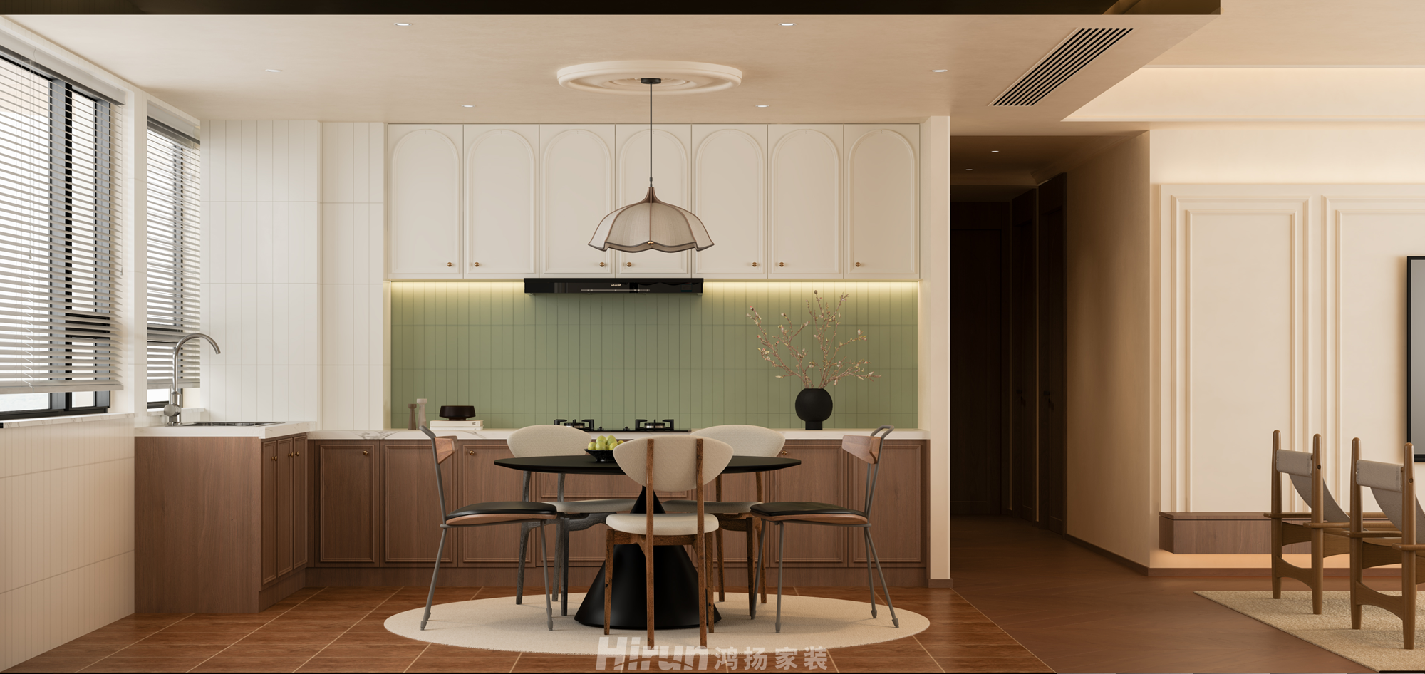 銀港國際142㎡復(fù)古風(fēng)潮四居室 裝修案例效果圖-6