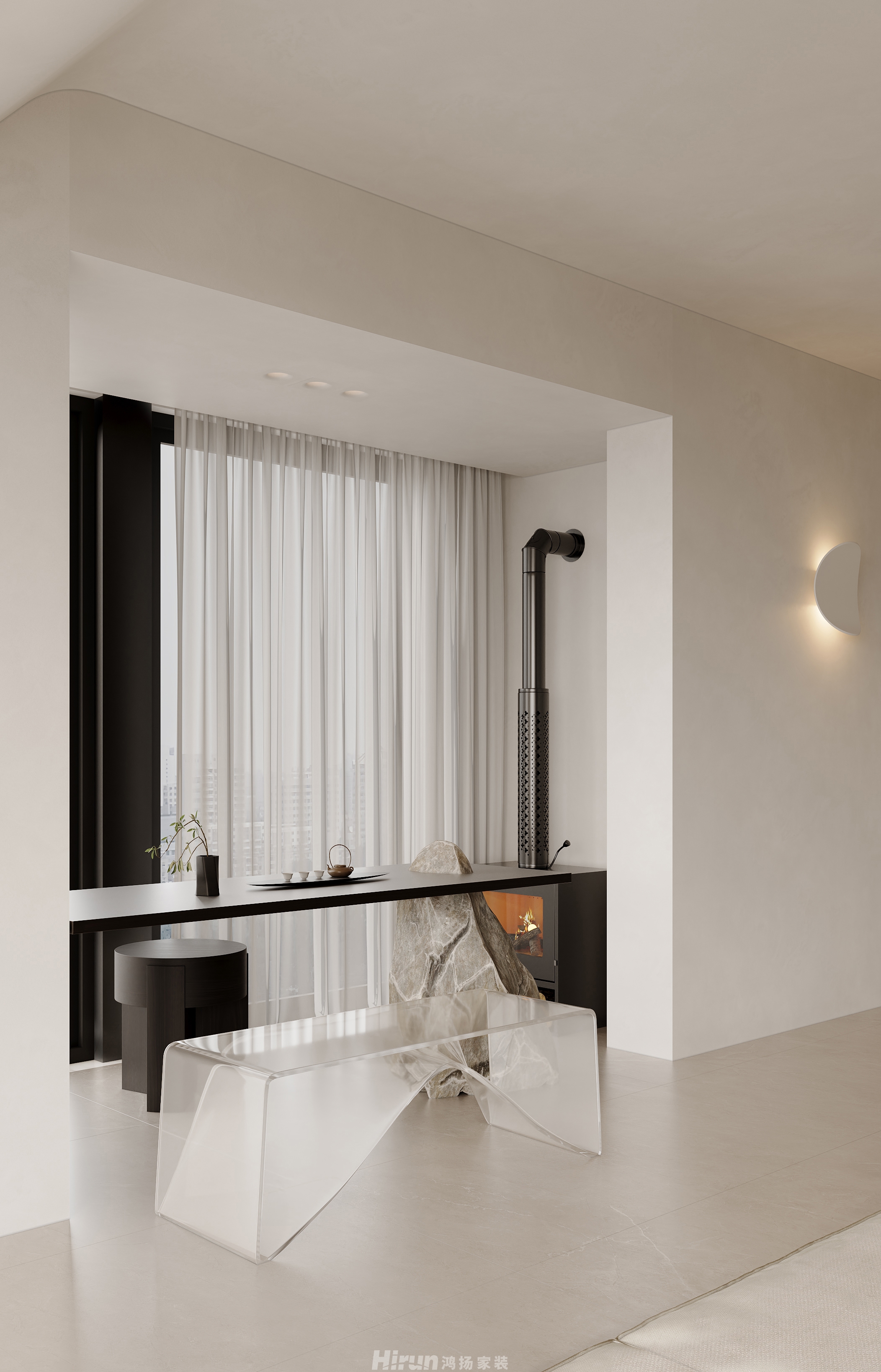 新城明昱東方200㎡雅致現代復式 裝修案例效果圖-1