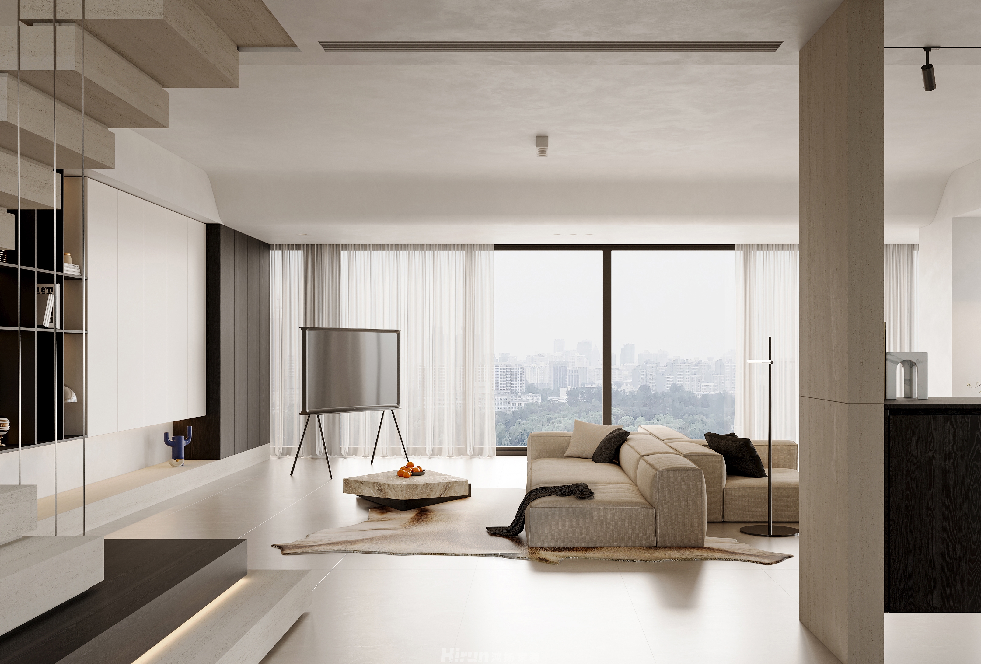 新城明昱東方200㎡雅致現代復式 裝修案例效果圖-4