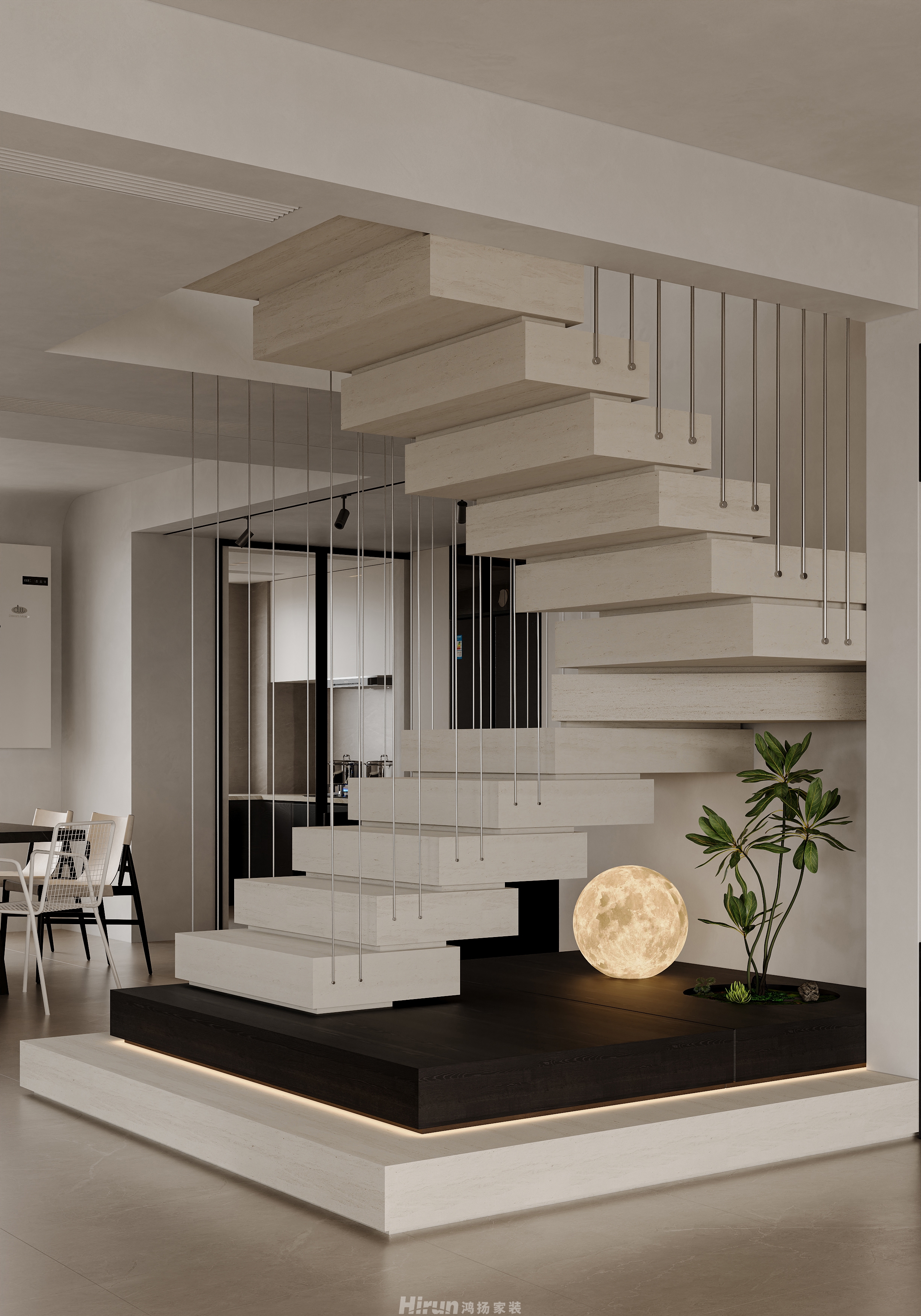 新城明昱東方200㎡雅致現代復式 裝修案例效果圖-8