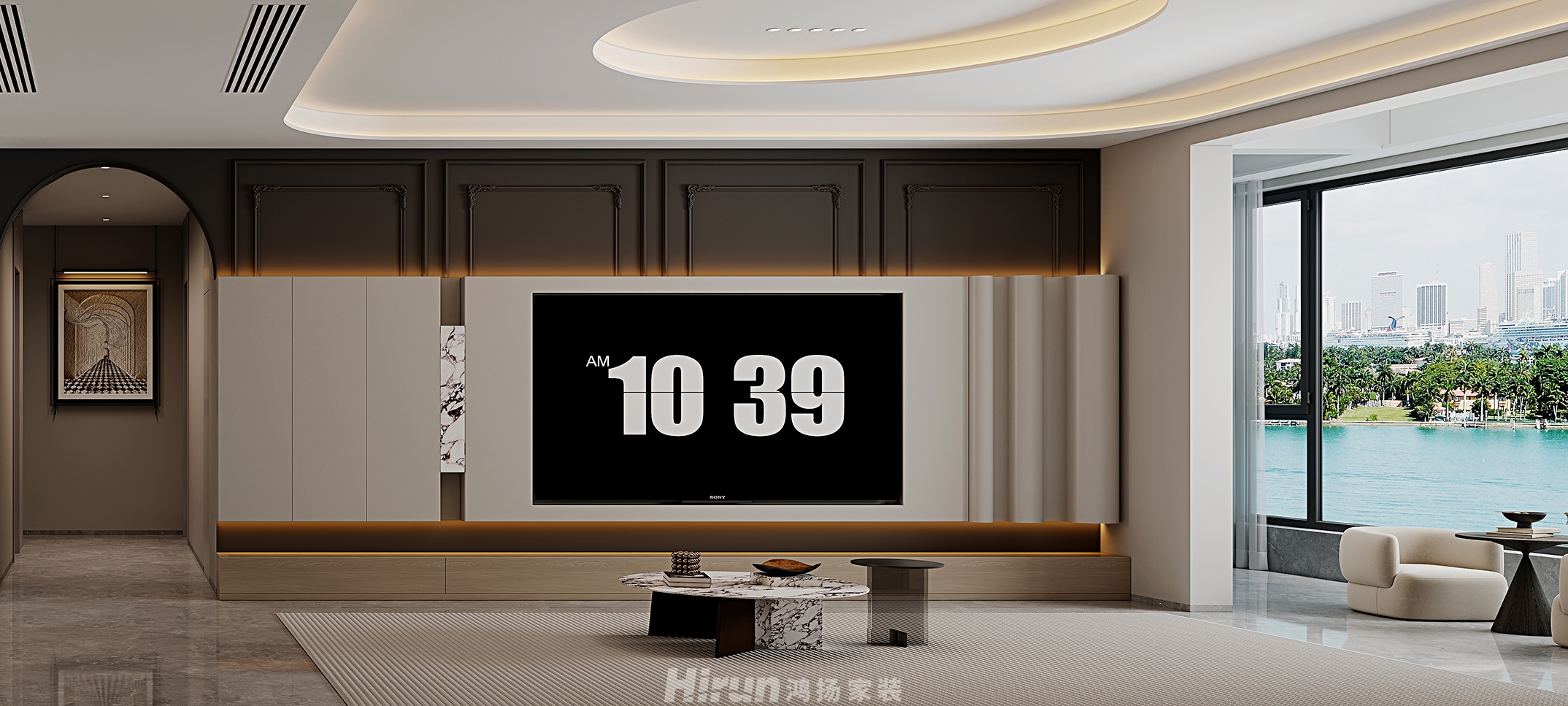 江山壹號220㎡輕歐簡美四居室 裝修案例效果圖-3