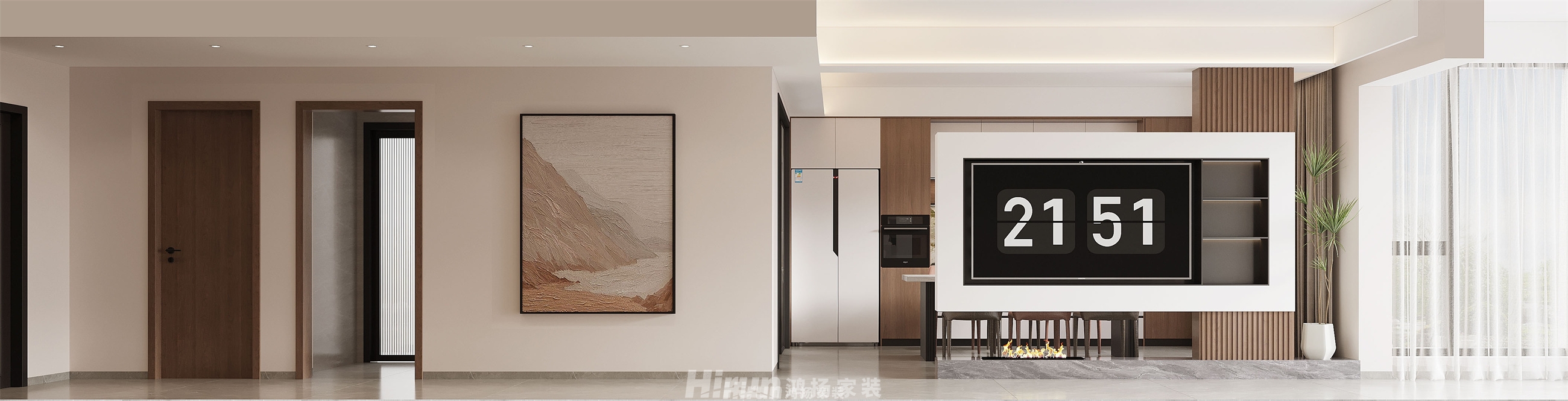 敏捷瓏玥府210㎡雅致現代四居室 裝修案例效果圖-1